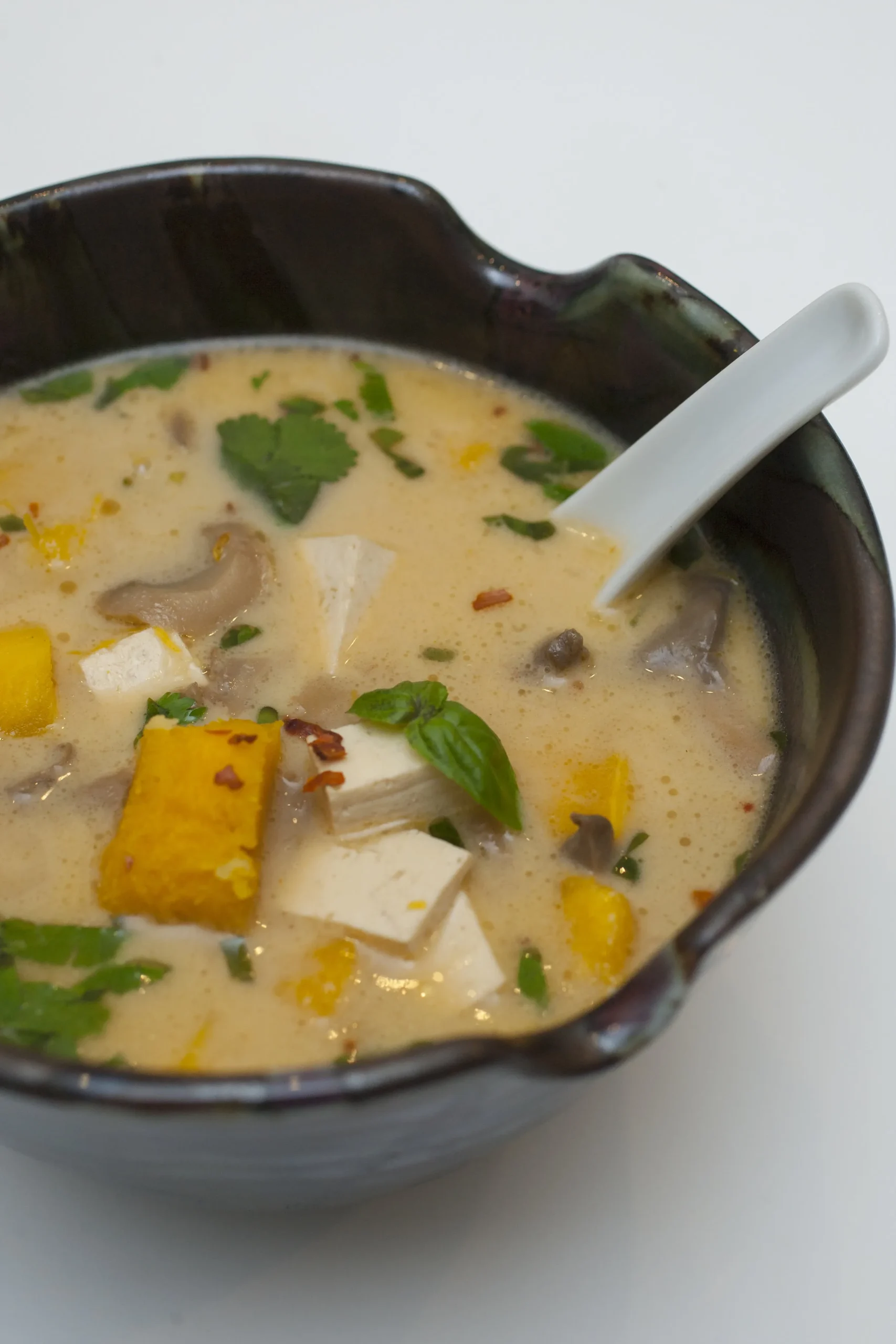 Laos Style Roasted Pumpkin Coconut Chilli Soup