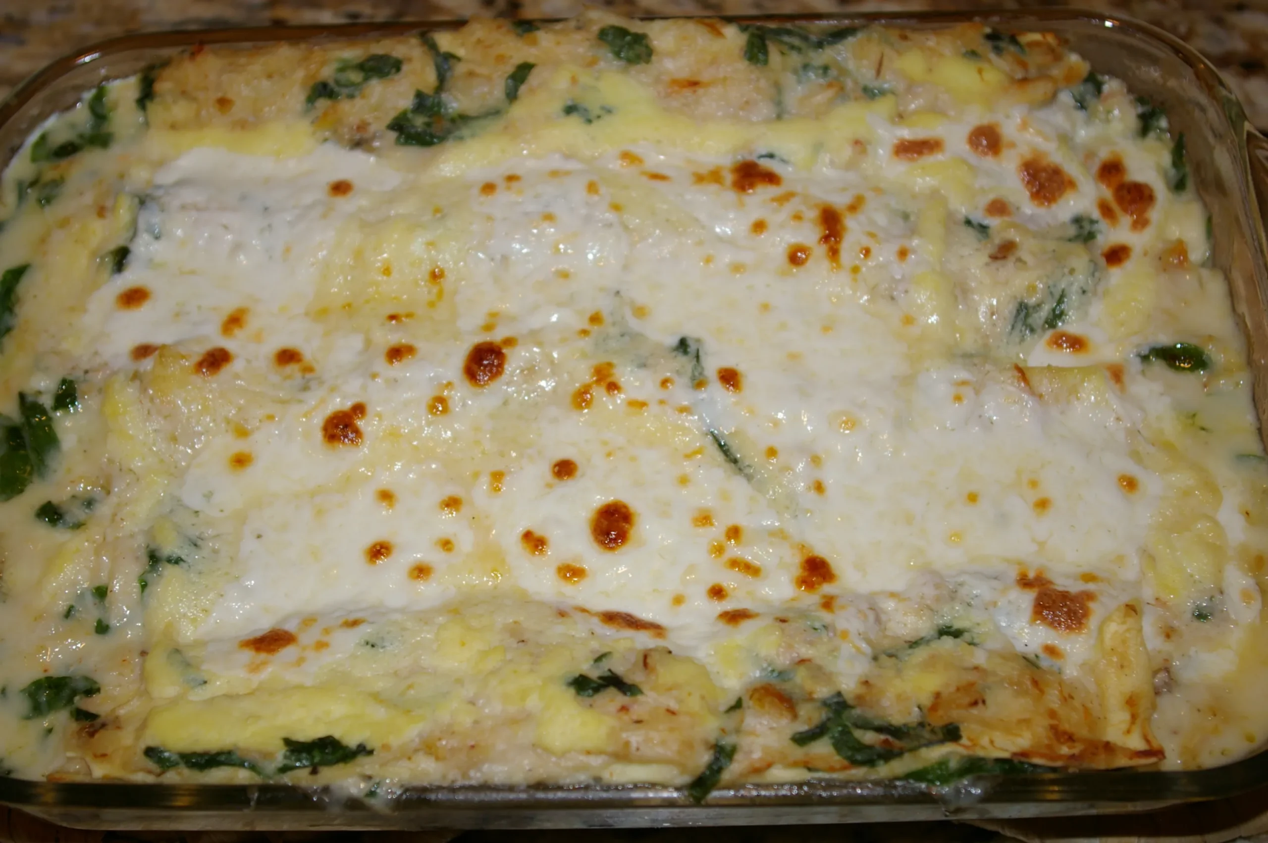 Lasagna of Fresh Spinach, Corn, and Crab with Goat's Cheese