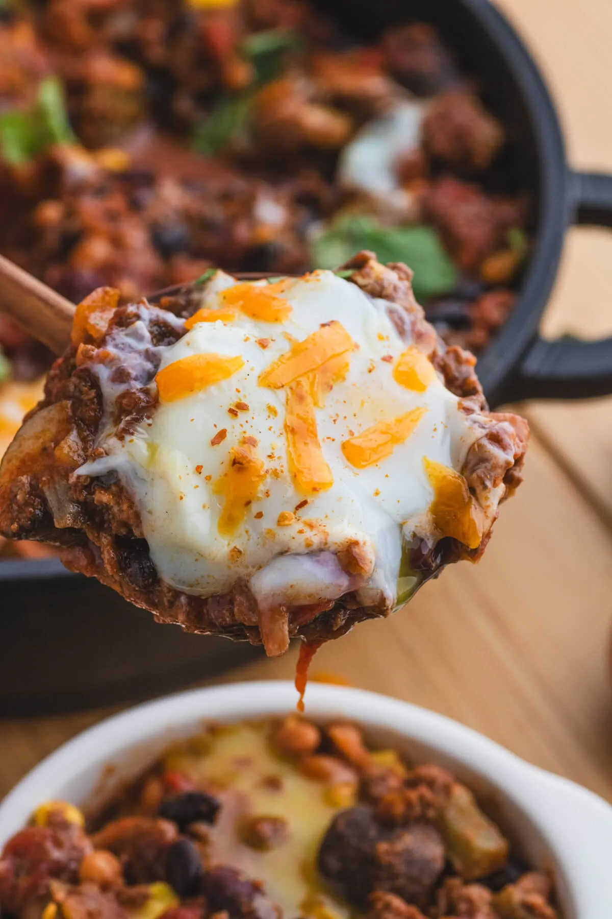 Leftover Chili and Eggs