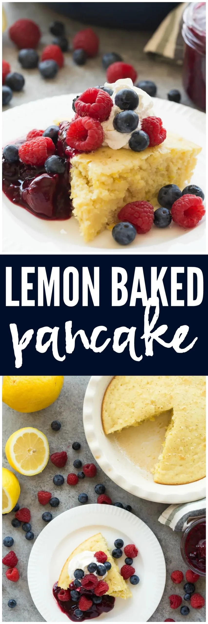 Lemon Baked Pancake with Berry Sauce