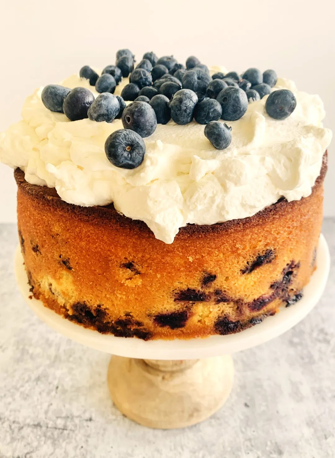 Lemon Blueberry Olive Oil Cake with Coconut Whipped Cream