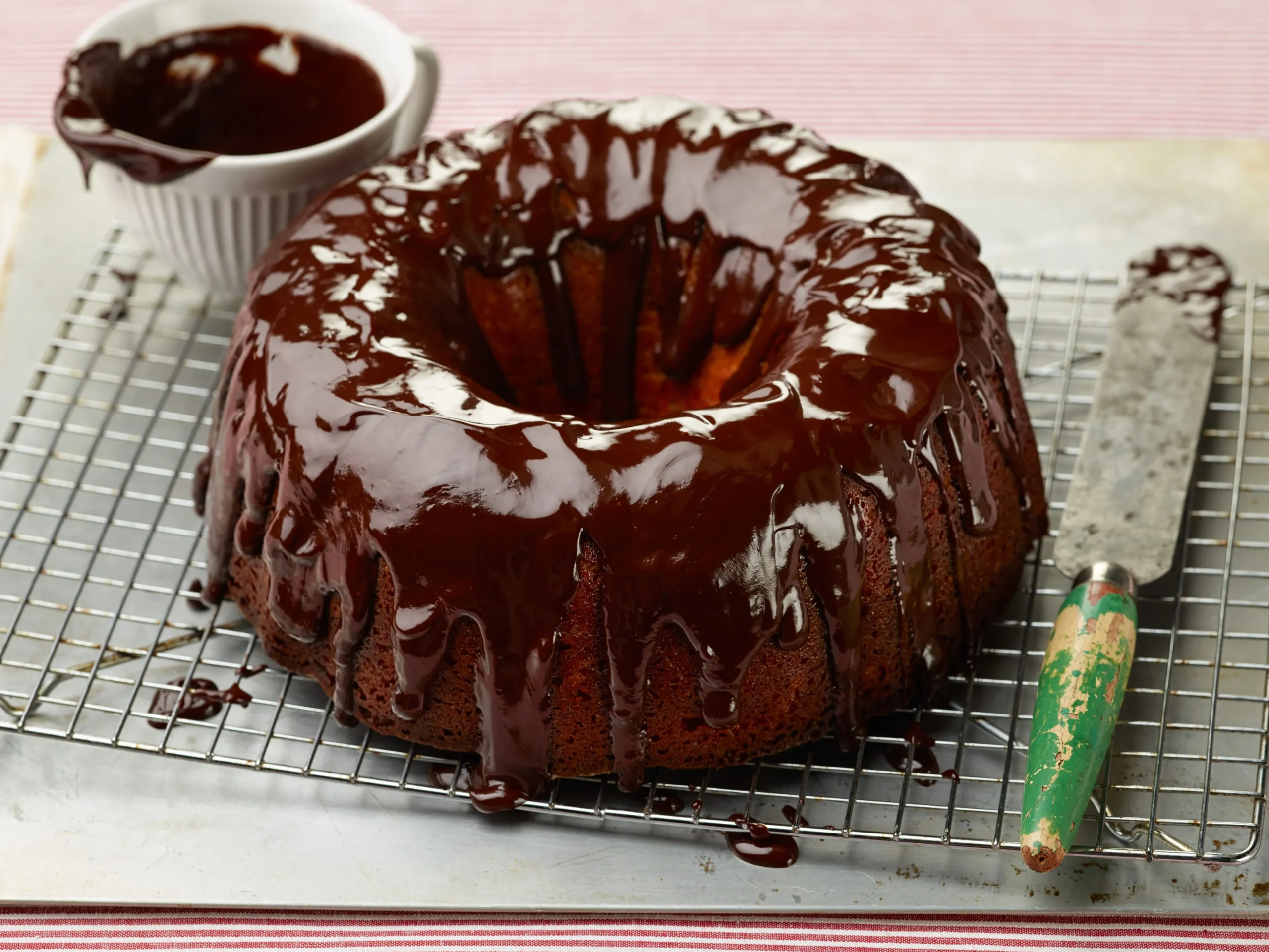Lemon Bundt Cake with Chocolate Glaze
