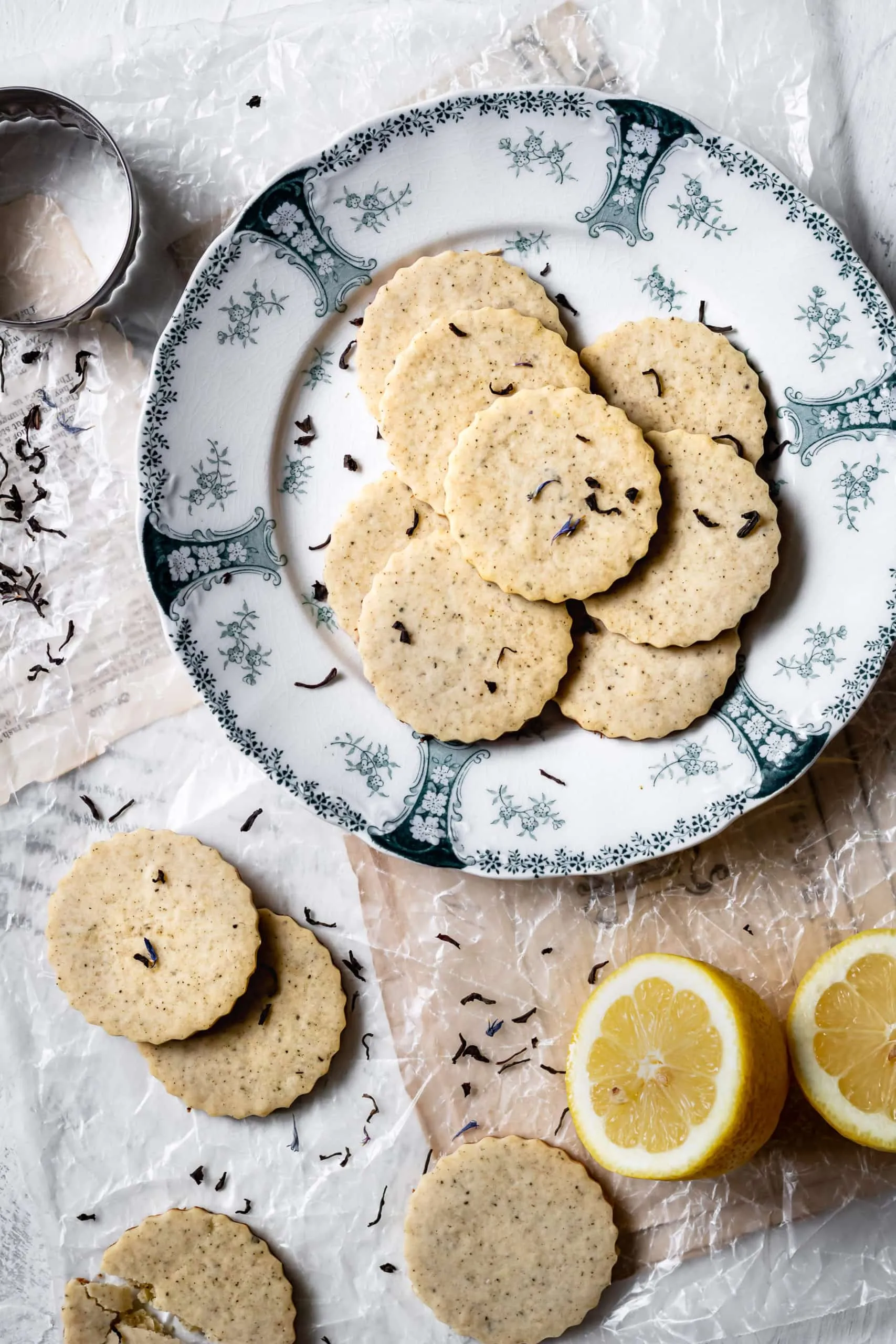 Lemon Earl Grey Shortbread Oatmeal Cookies
