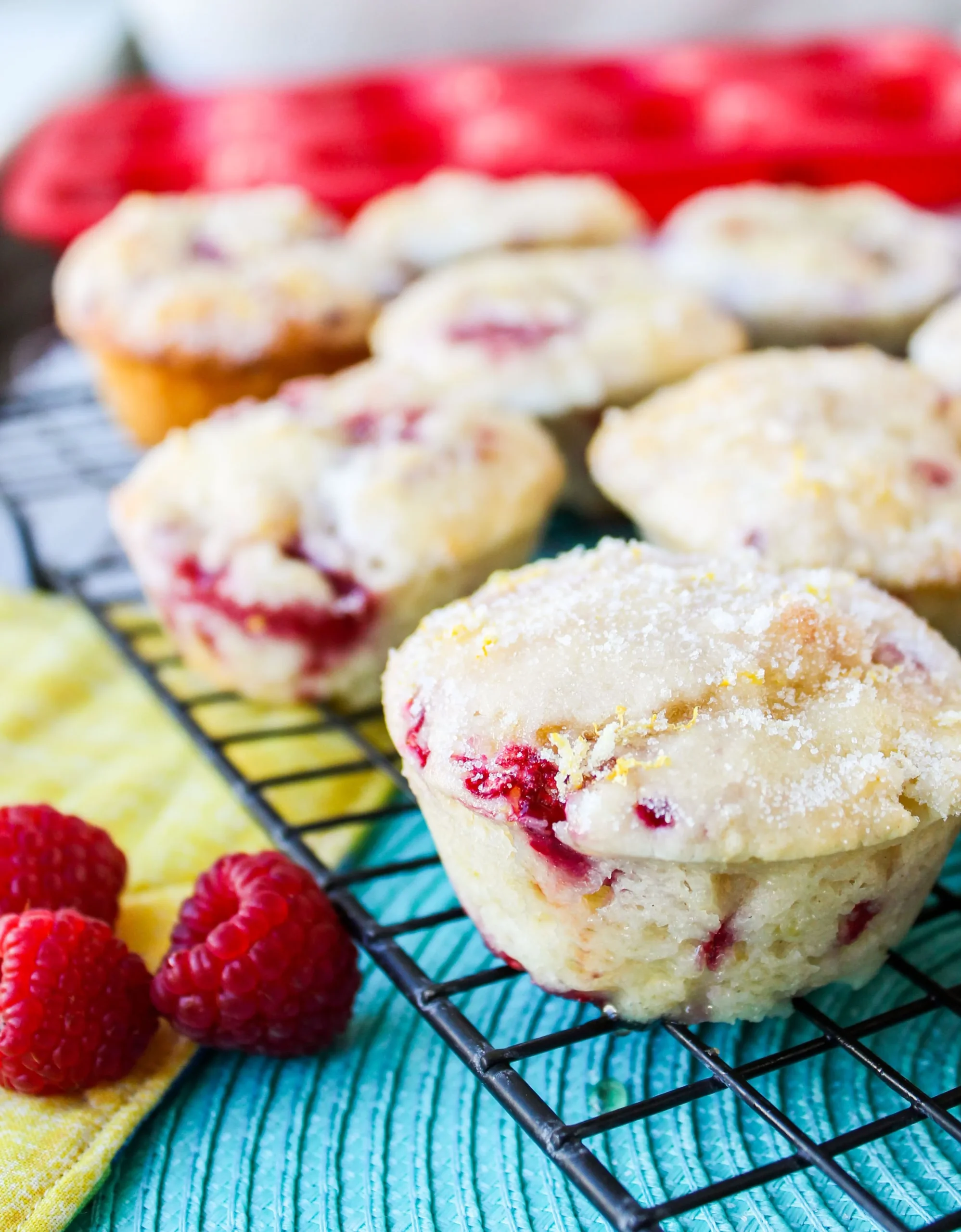 Lemon Glazed Raspberry Muffins