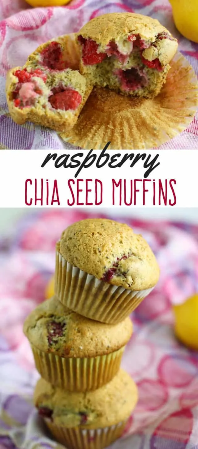 Lemon Raspberry Chia Seed Muffins
