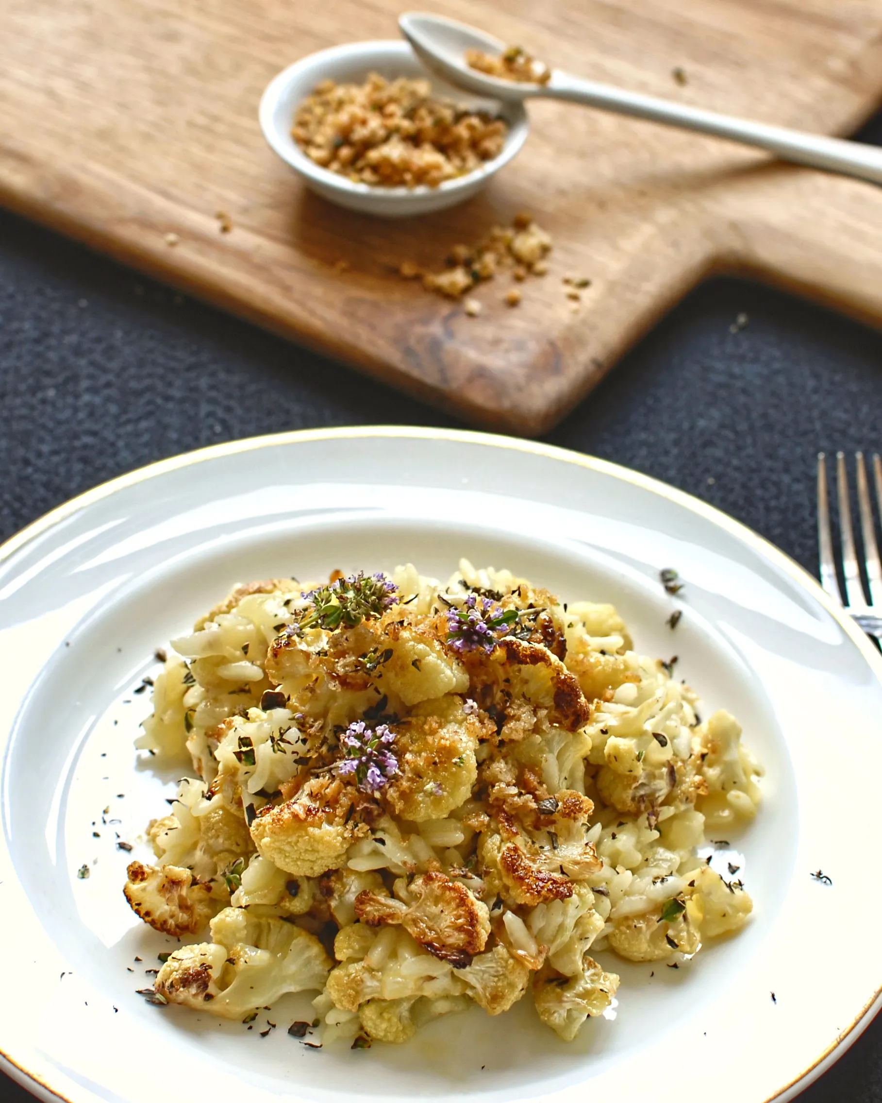 Lemony Roasted Cauliflower Risotto