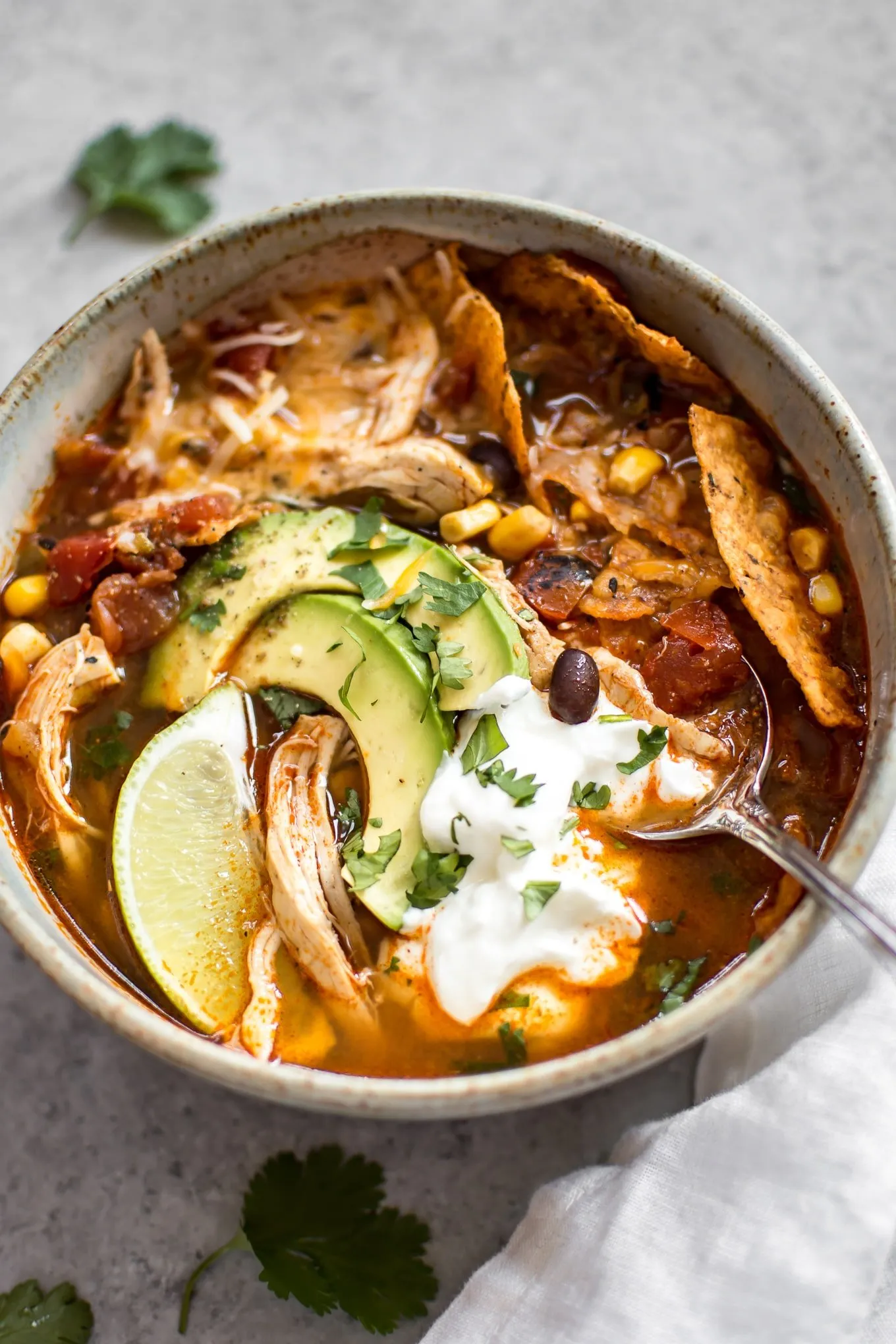Lighter Instant Pot Chicken Tortilla Soup