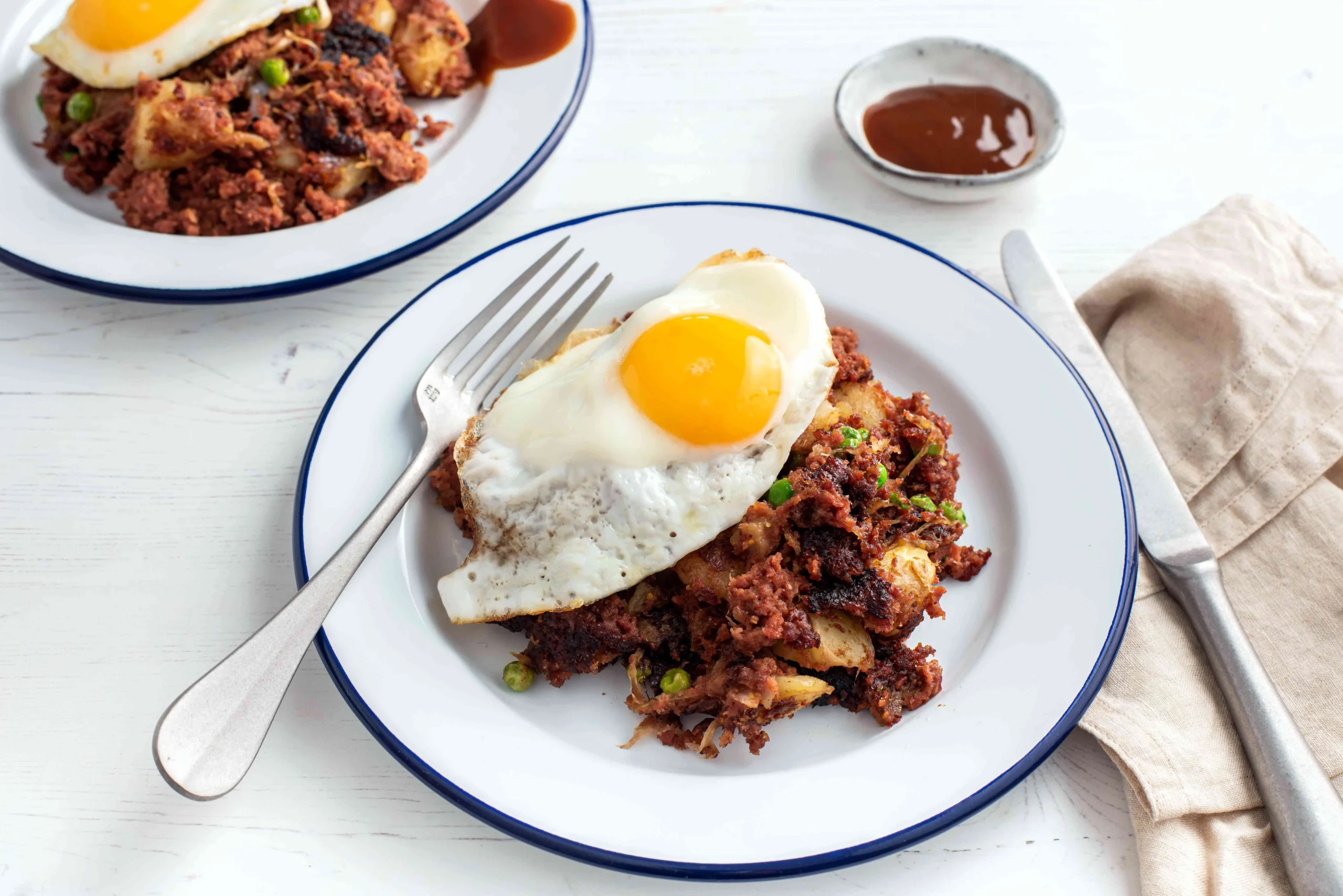 Lime and Coriander Sticky Beef Hash with Sunny Side Egg