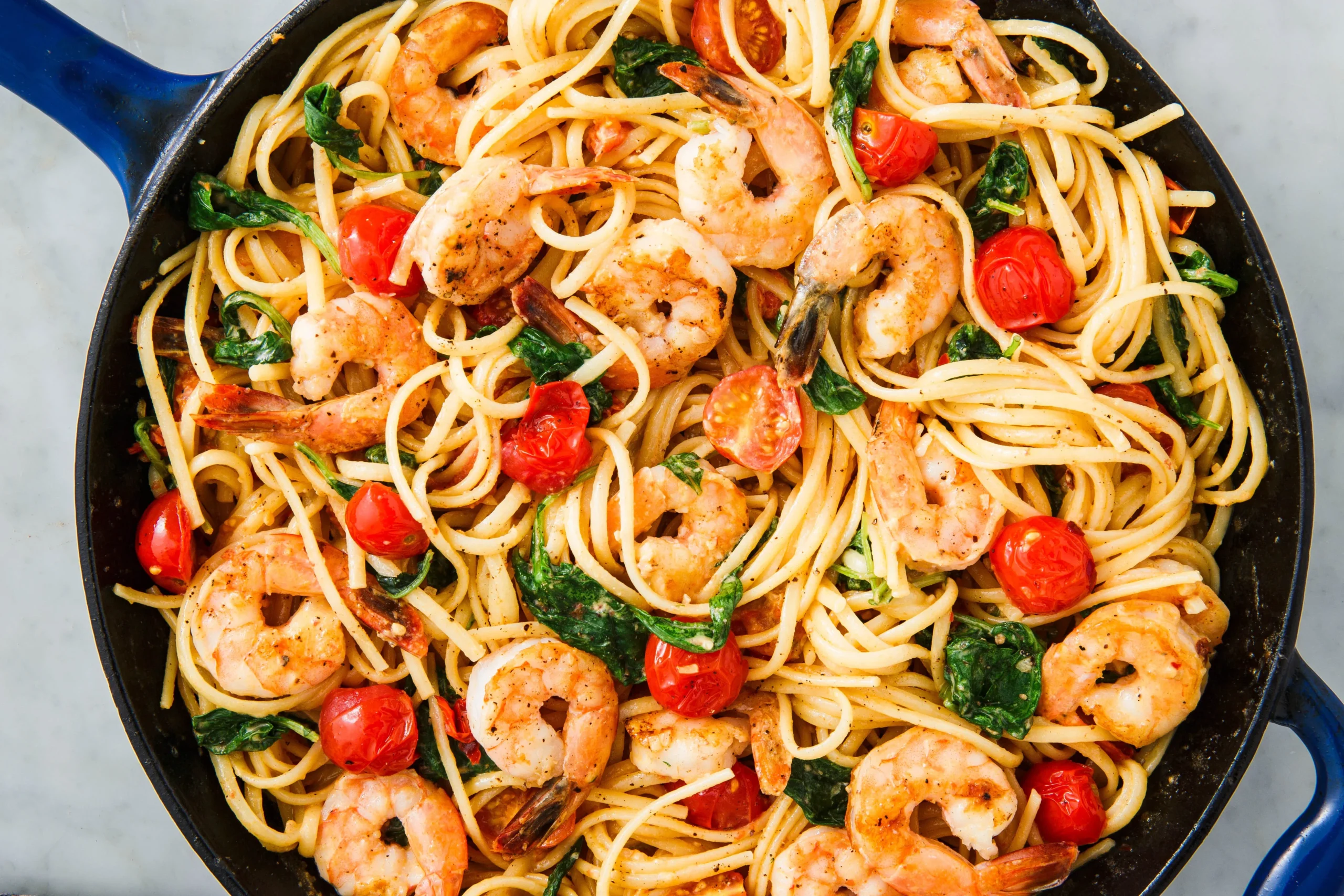 Linguine with Baby Shrimp in a Herb Sauce