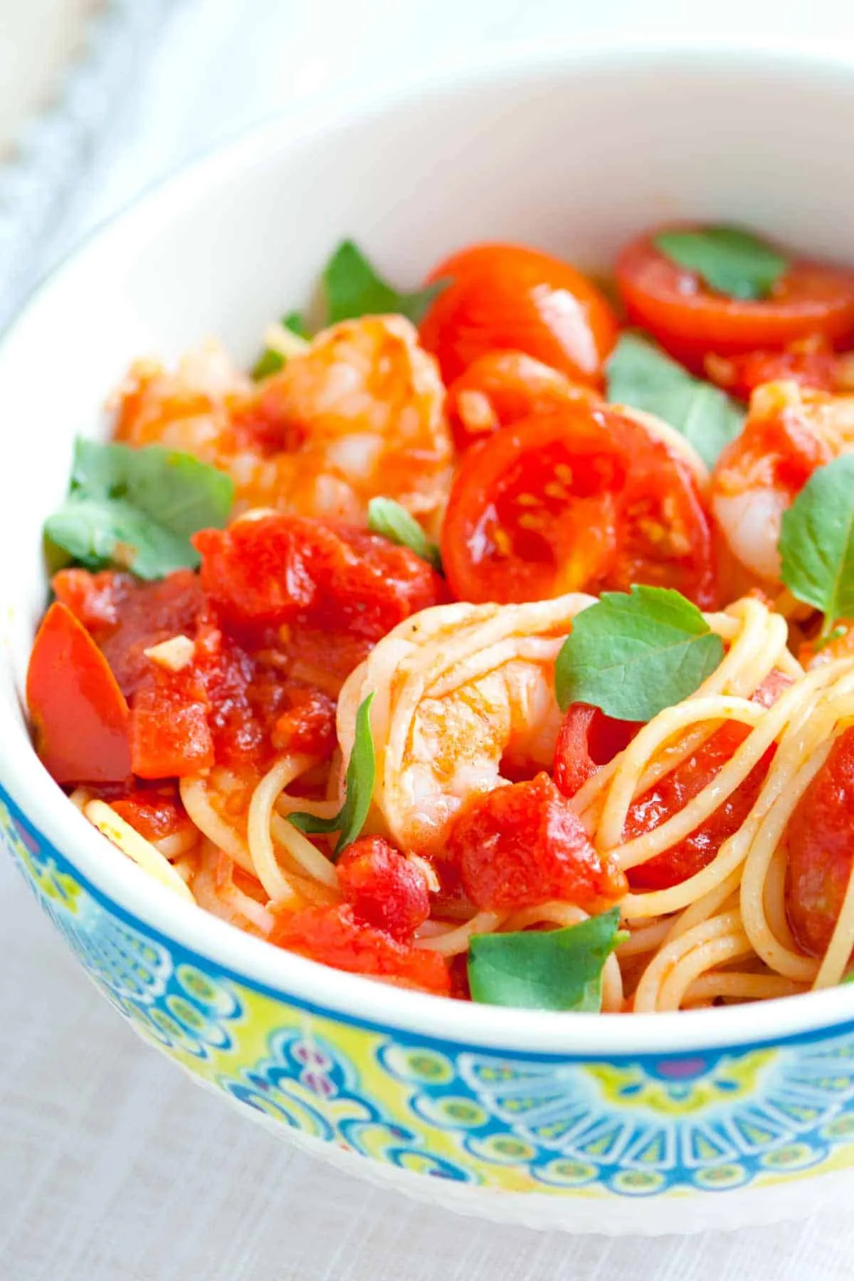 Linguine with Shrimp, Tomatoes, and Basil