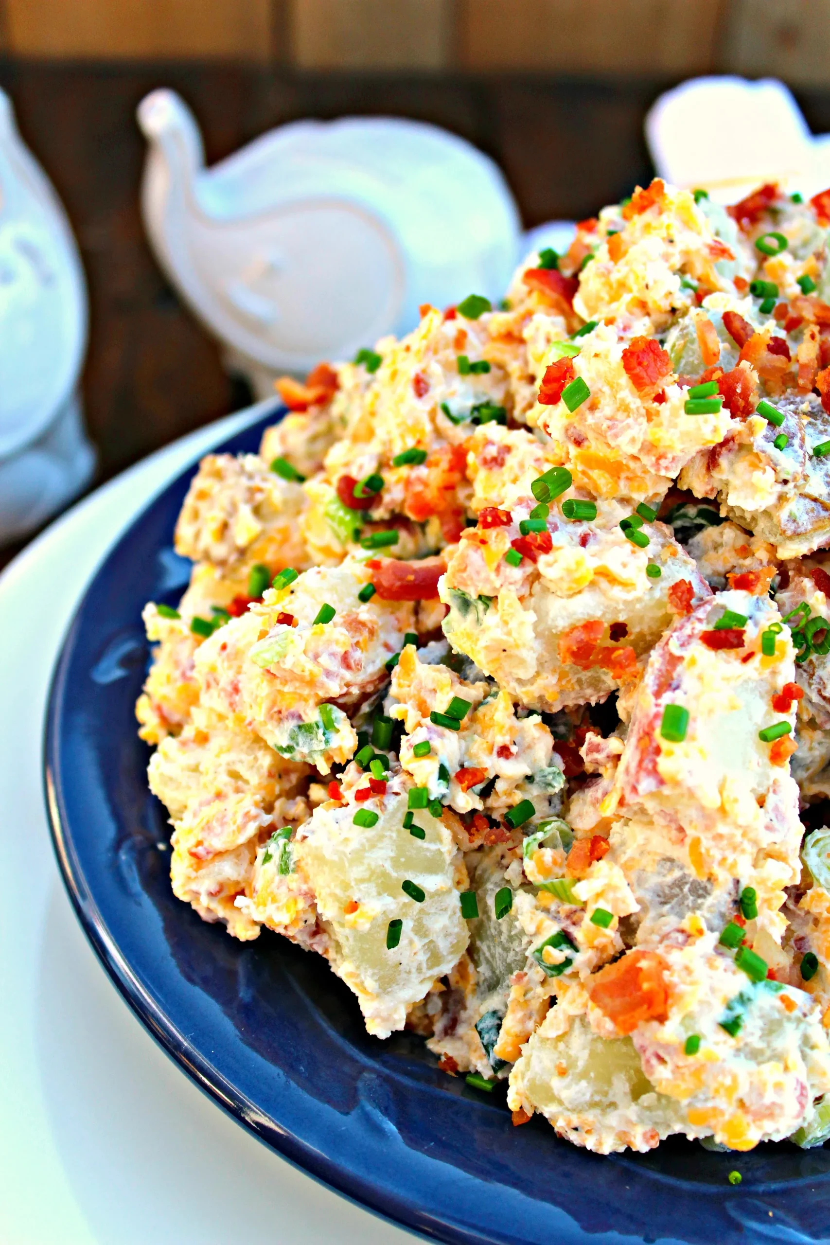 Loaded Potato Salad with Greek Yogurt Bacon Cheddar