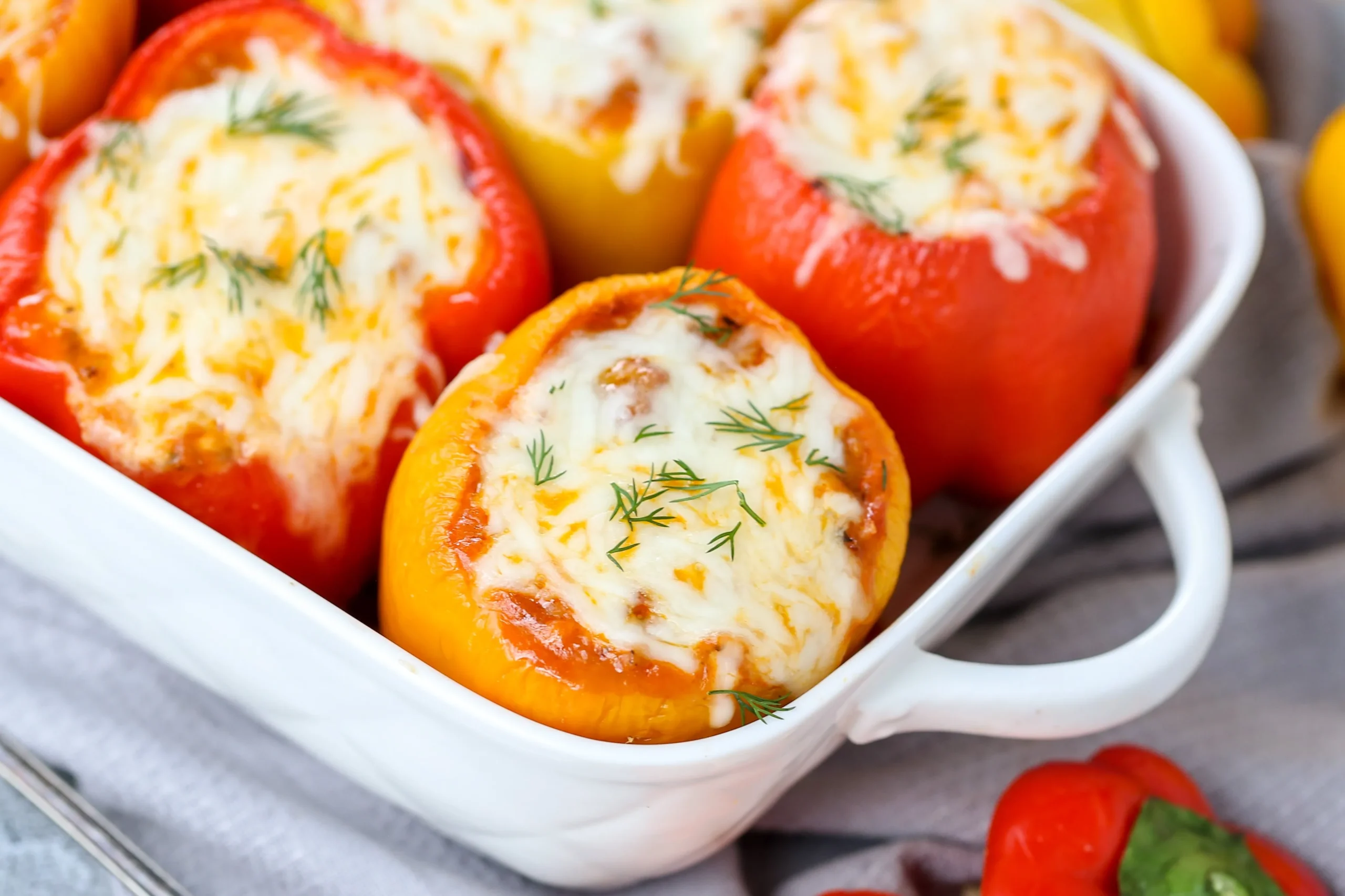 Low Carb Lasagna Stuffed Peppers