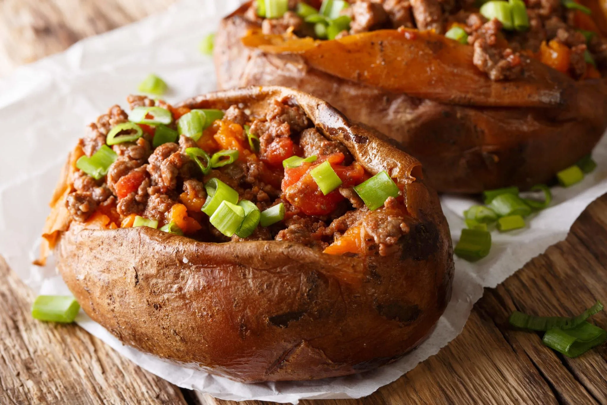Low Carb Sloppy Joe Stuffed Sweet Potatoes