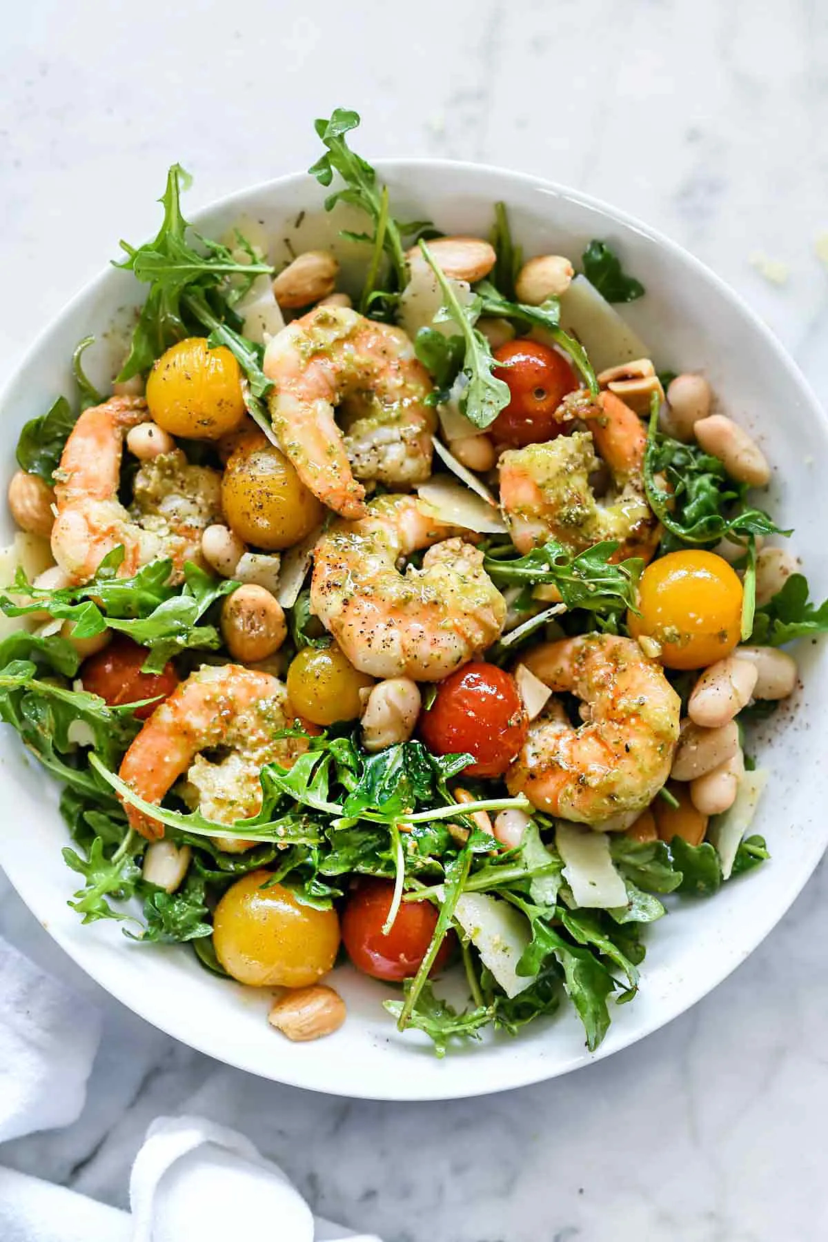 Low Fat Bacon Arugula and Shrimp Salad