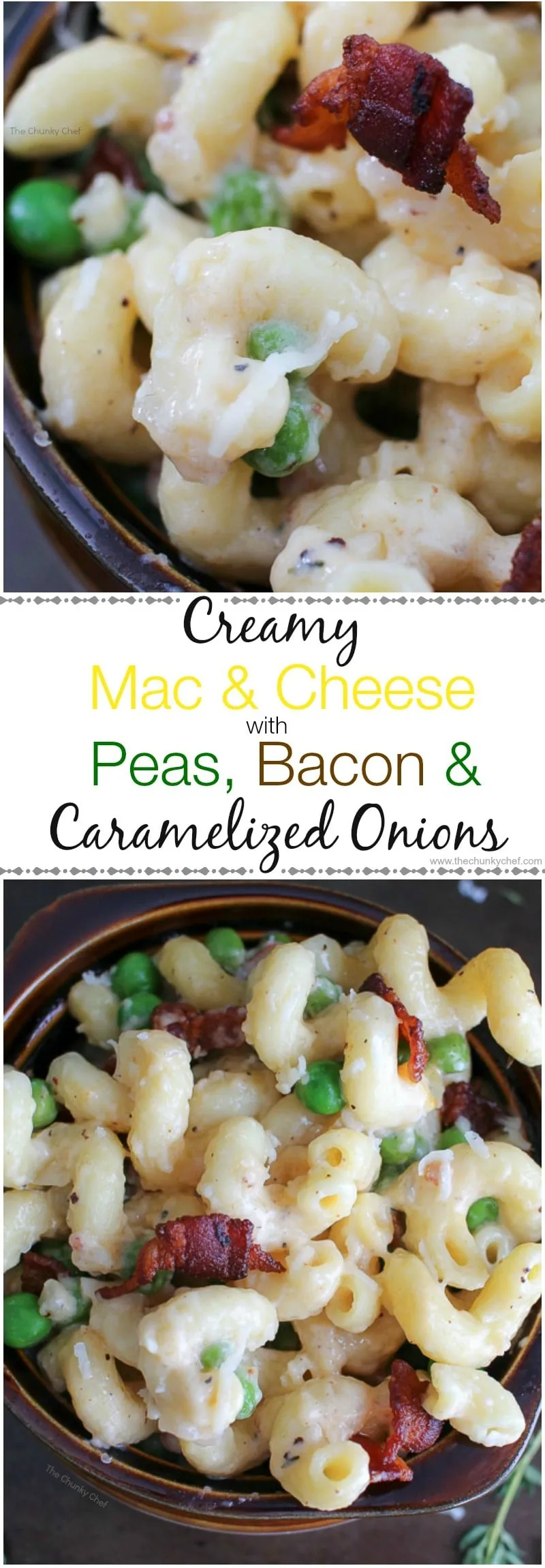 Mac and Cheese with Bacon and Peas