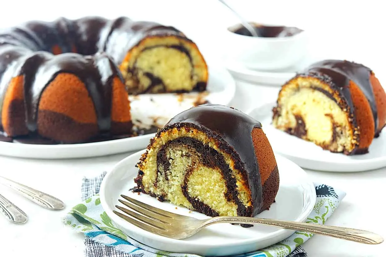 Malted Milk Black and White Pound Cake
