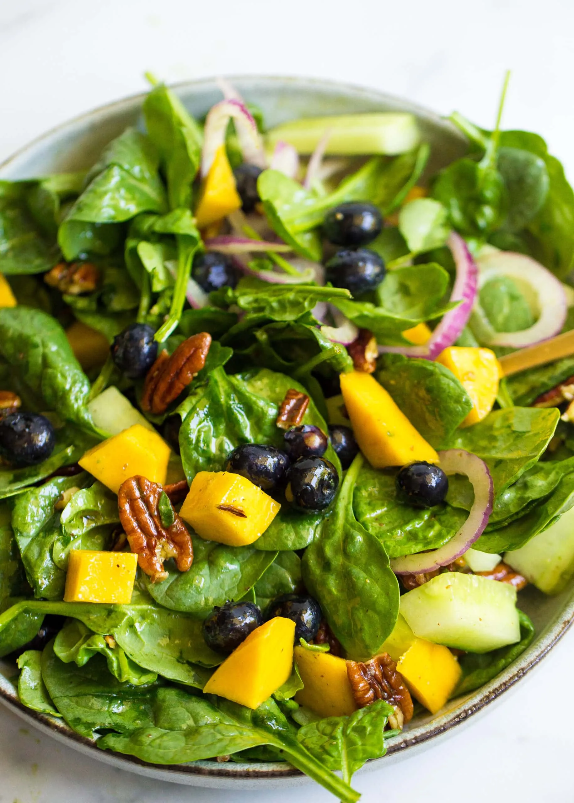 Mango Salad Spinach Blueberries