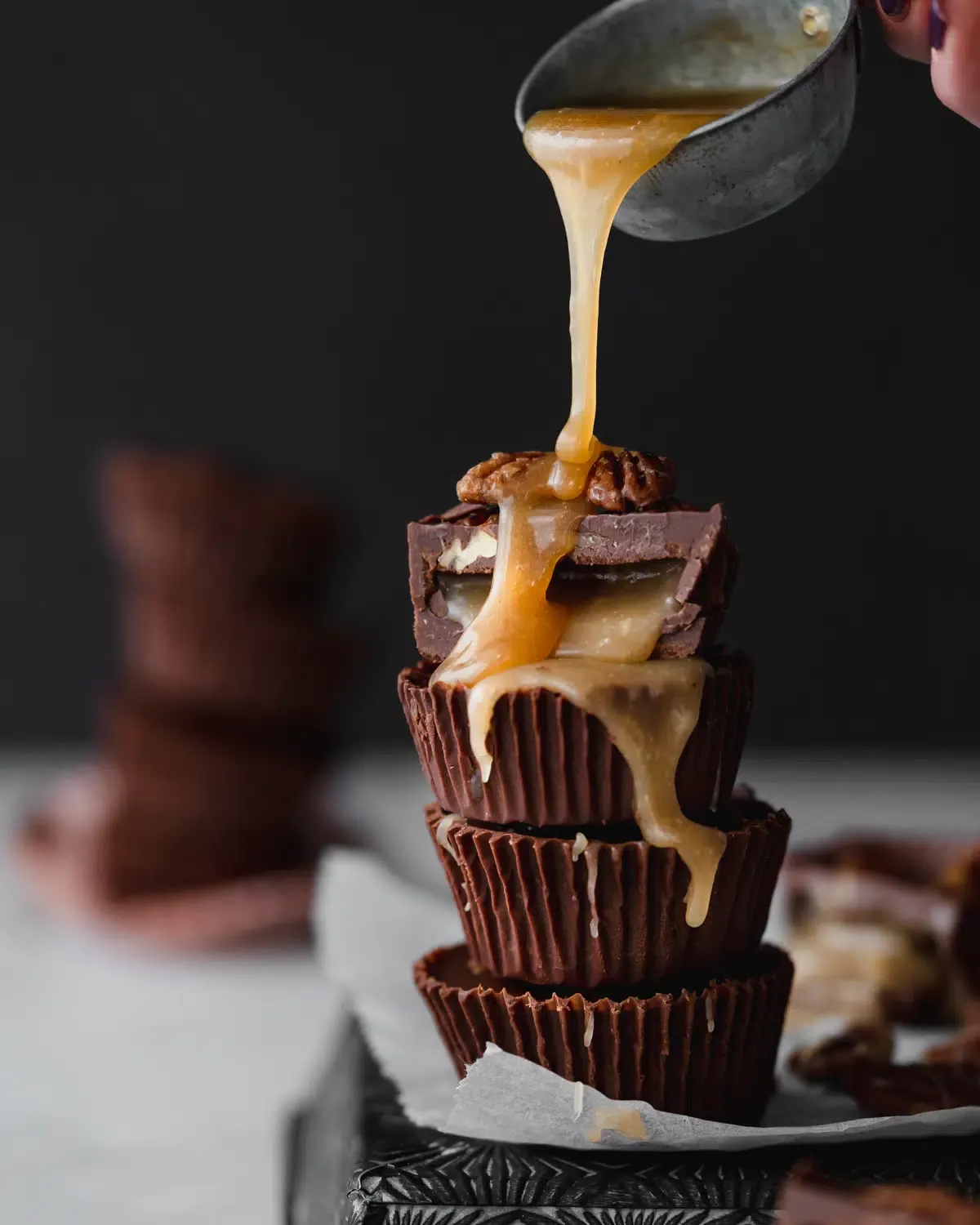 Maple Pecan Caramel Chocolate Cups