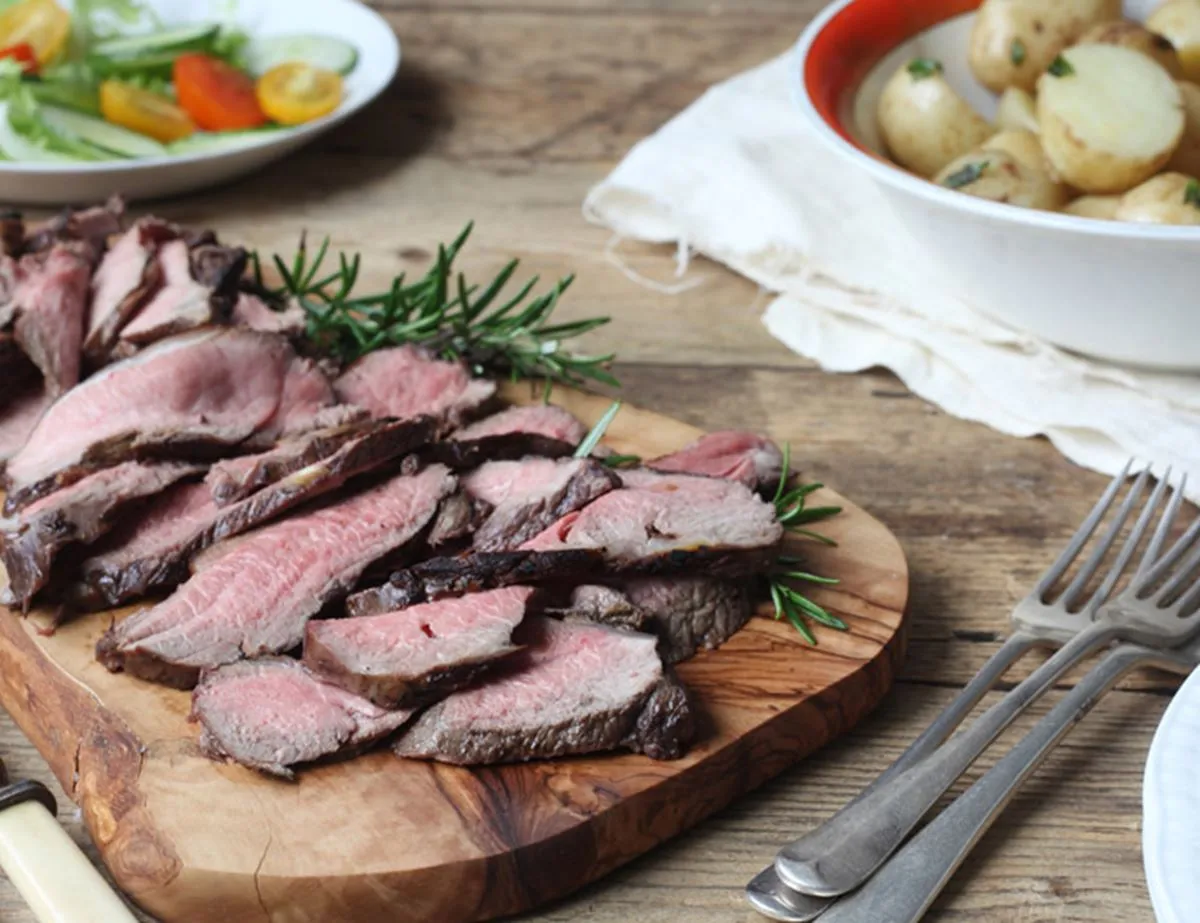 Marinated Butterfly Lamb with Roast New Potatoes