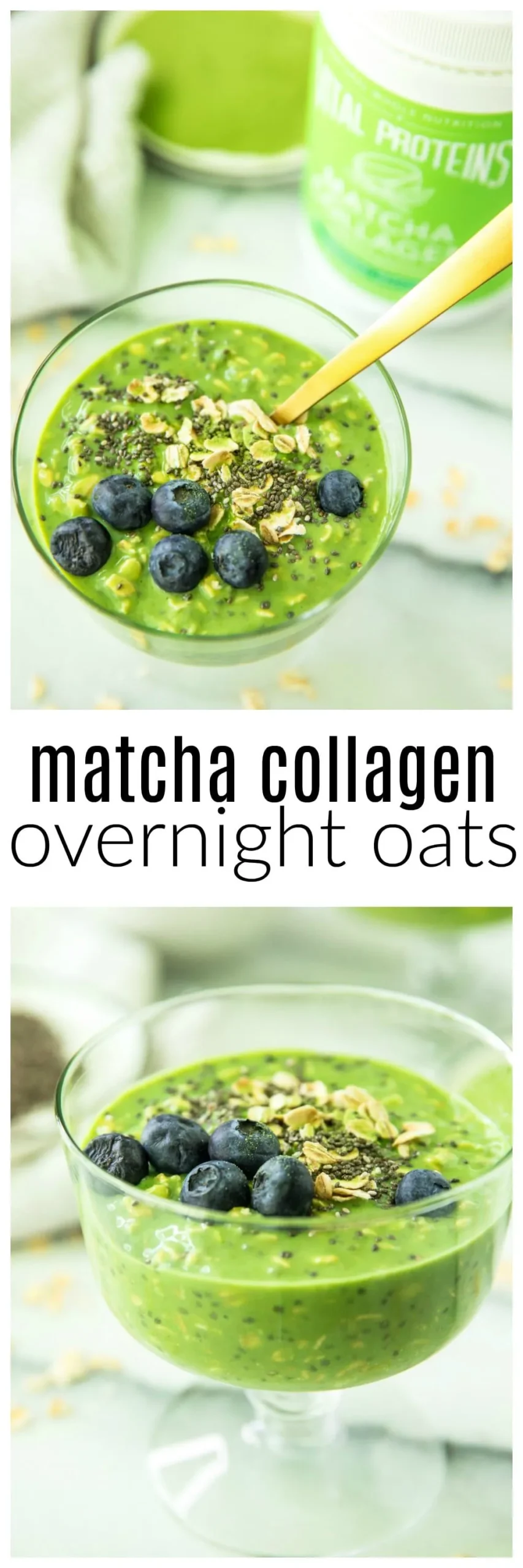 Matcha Collagen Overnight Oats