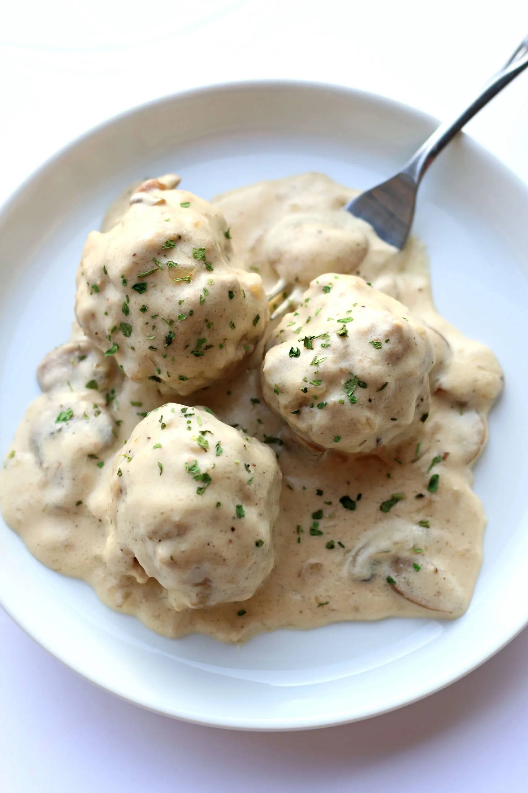 Meatballs in Mushroom Sour Cream Sauce
