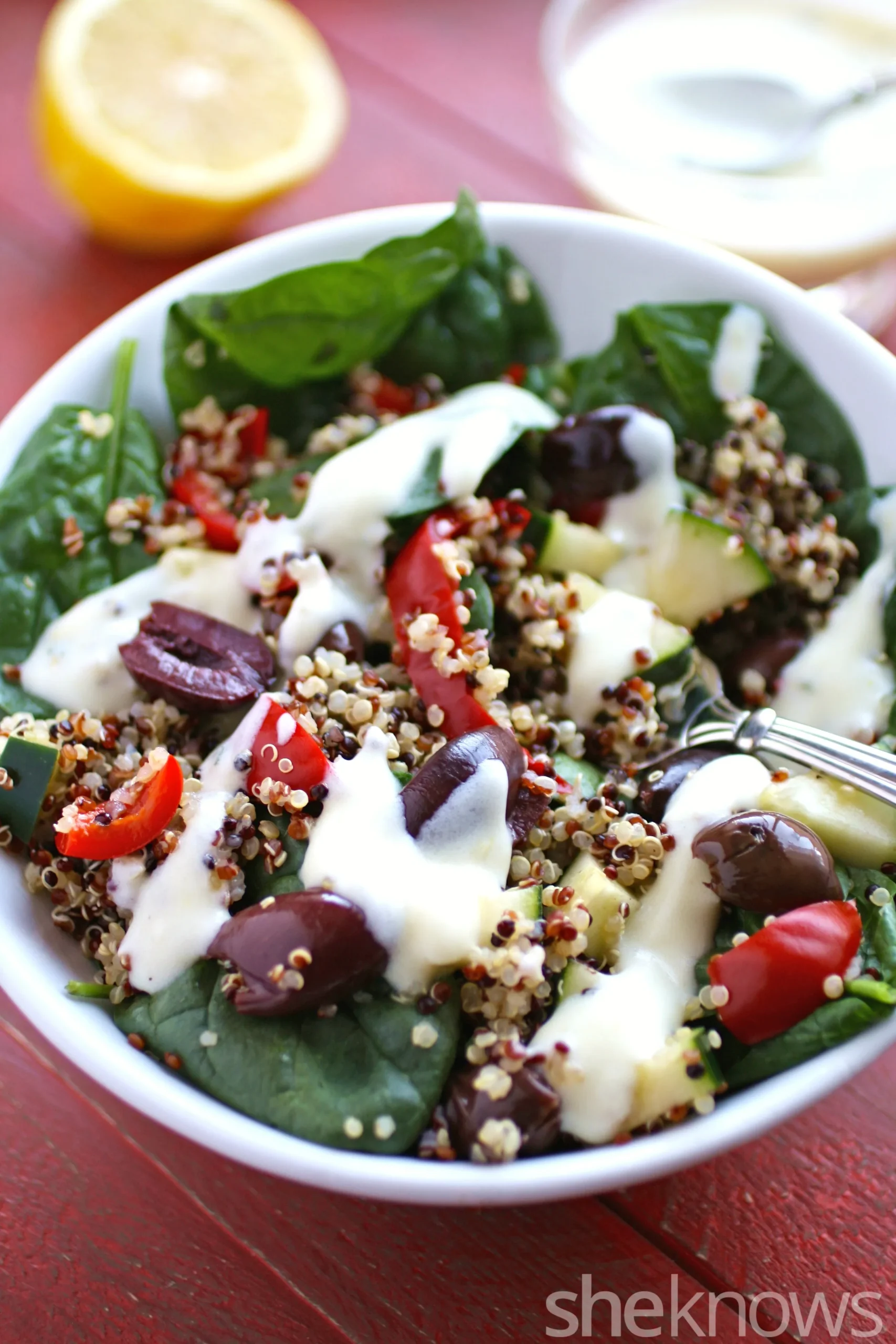Meatless Monday Greek Style Tri Color Quinoa Salad