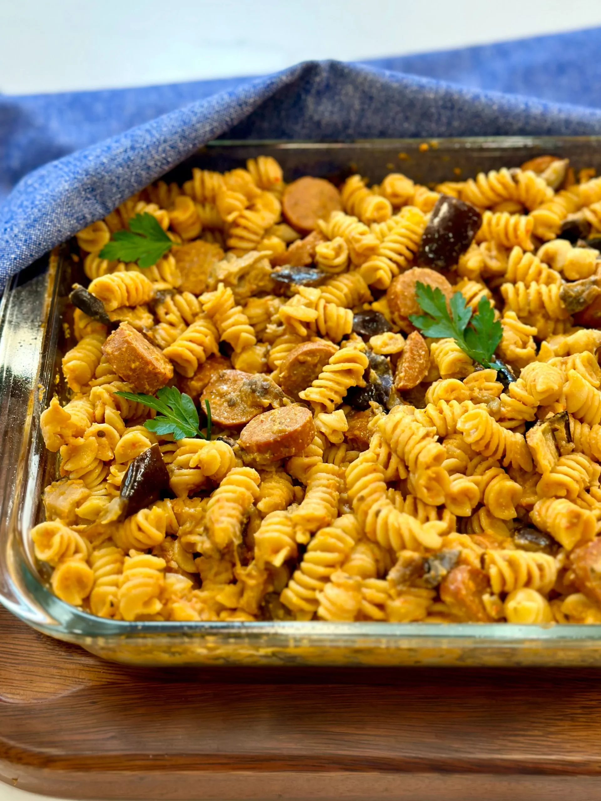 Mediterranean Pasta with Eggplant and Peppers