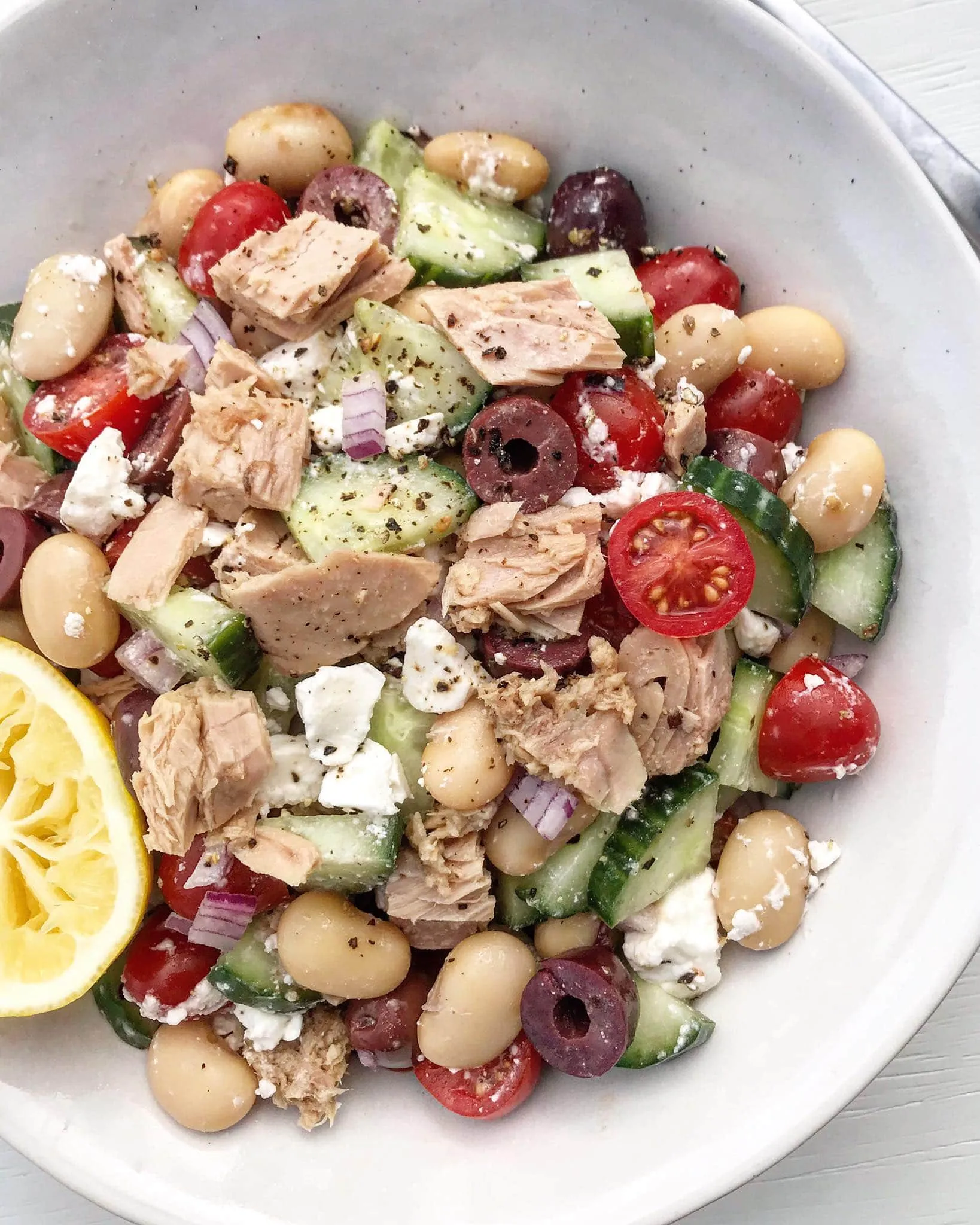 Mediterranean Tuna with Bean Salad