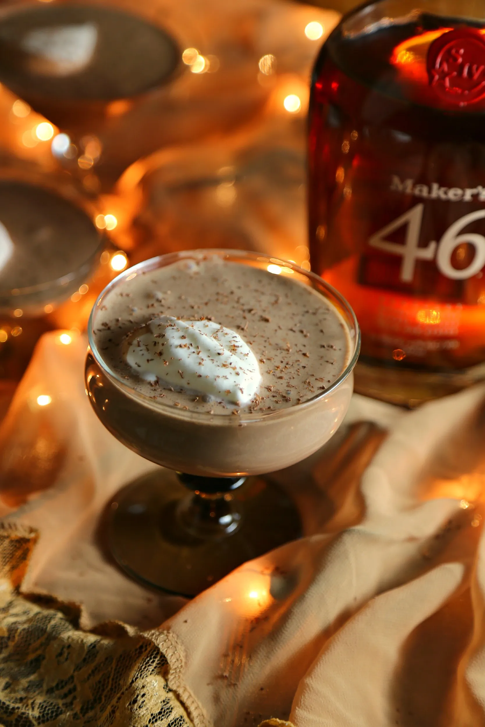 Mexican Chocolate Eggnog with Bourbon Whipped Cream