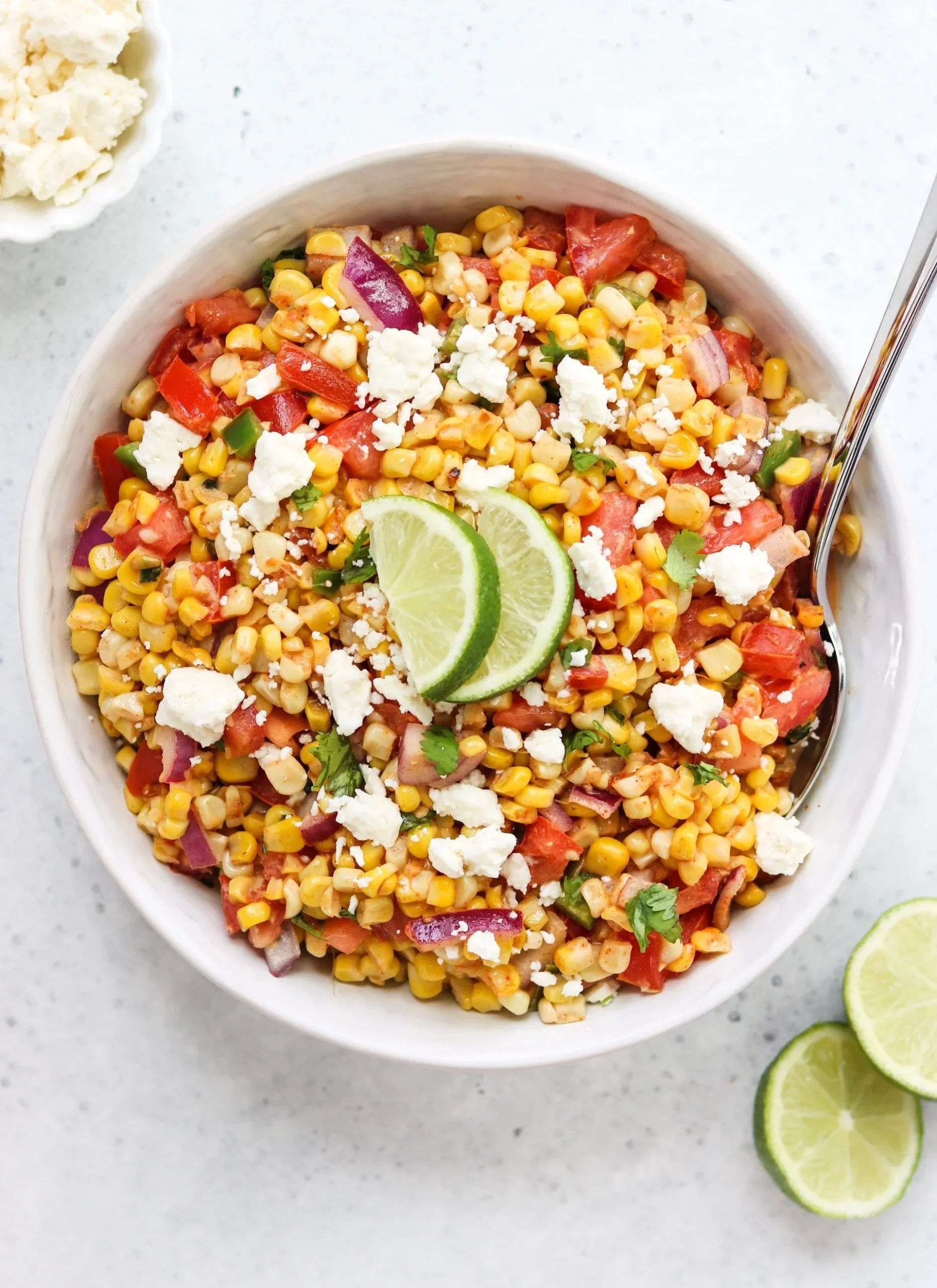 Mexican Corn Tomato Feta Salad