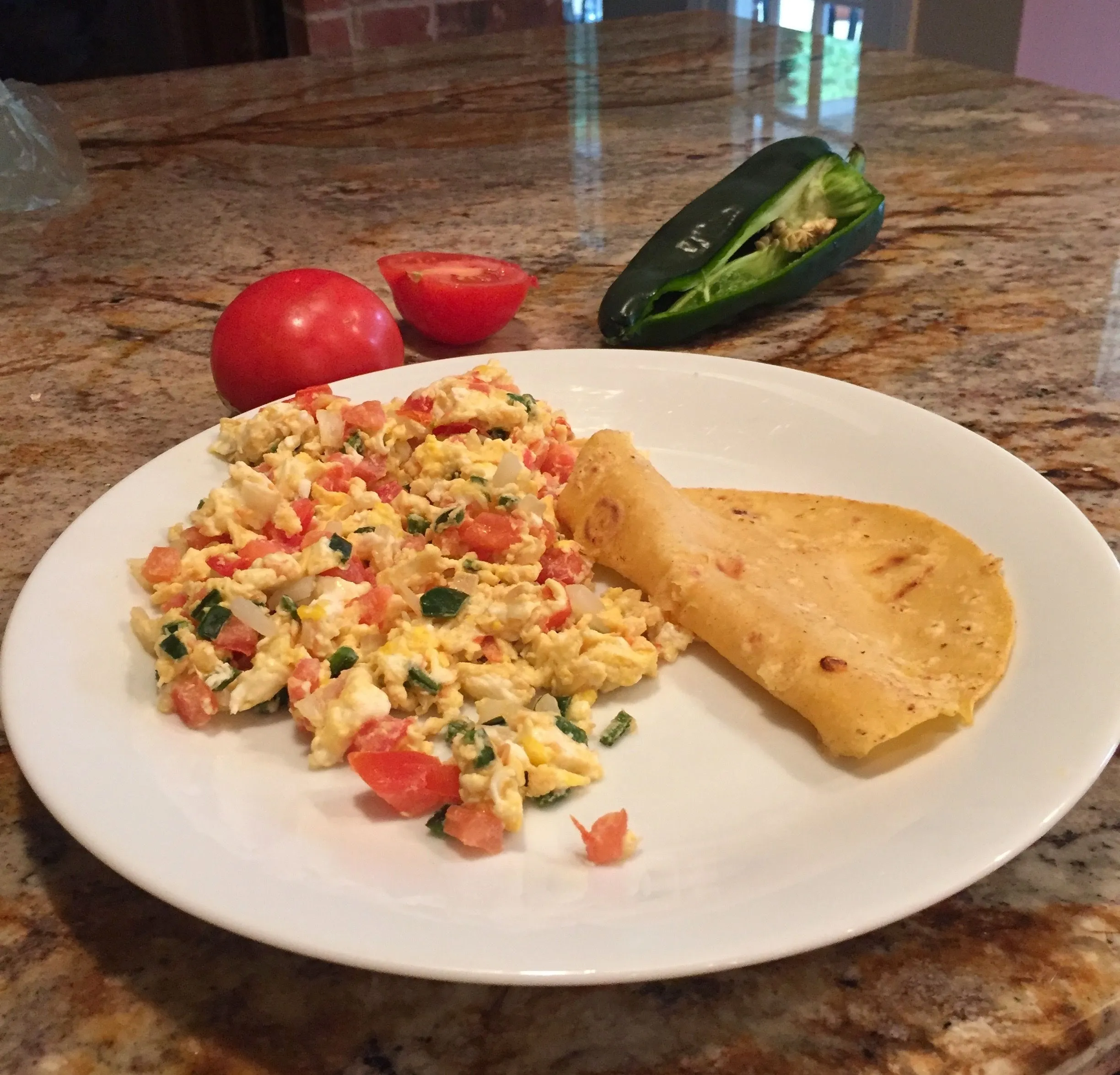 Mexican Style Scrambled Eggs (Huevos a la Mexicana)