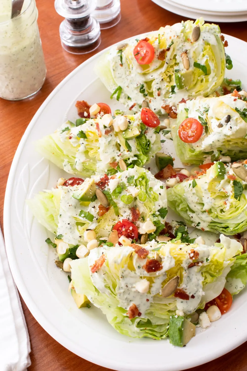 Mexican Wedge Salad with Creamy Avocado Cilantro Dressing