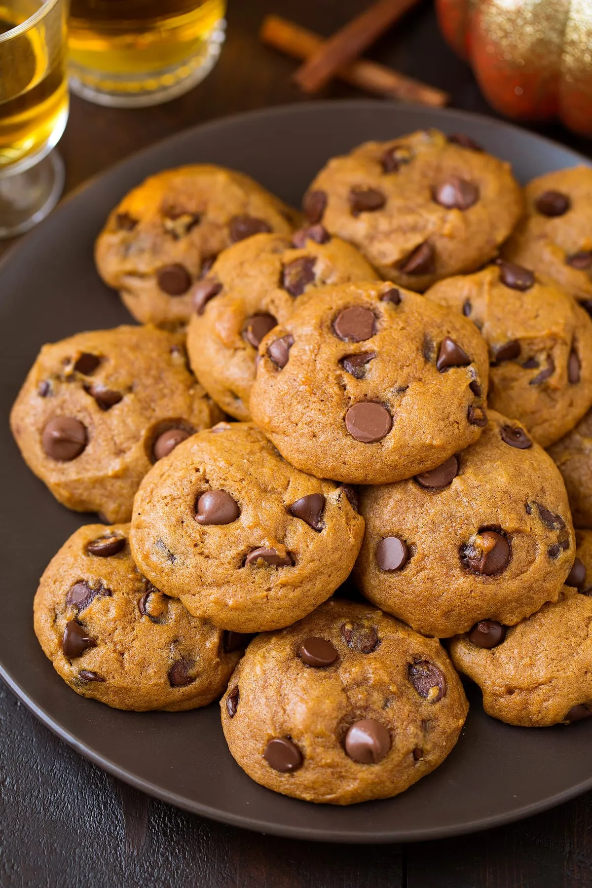 Microwave Pumpkin Chocolate Chip Cookies