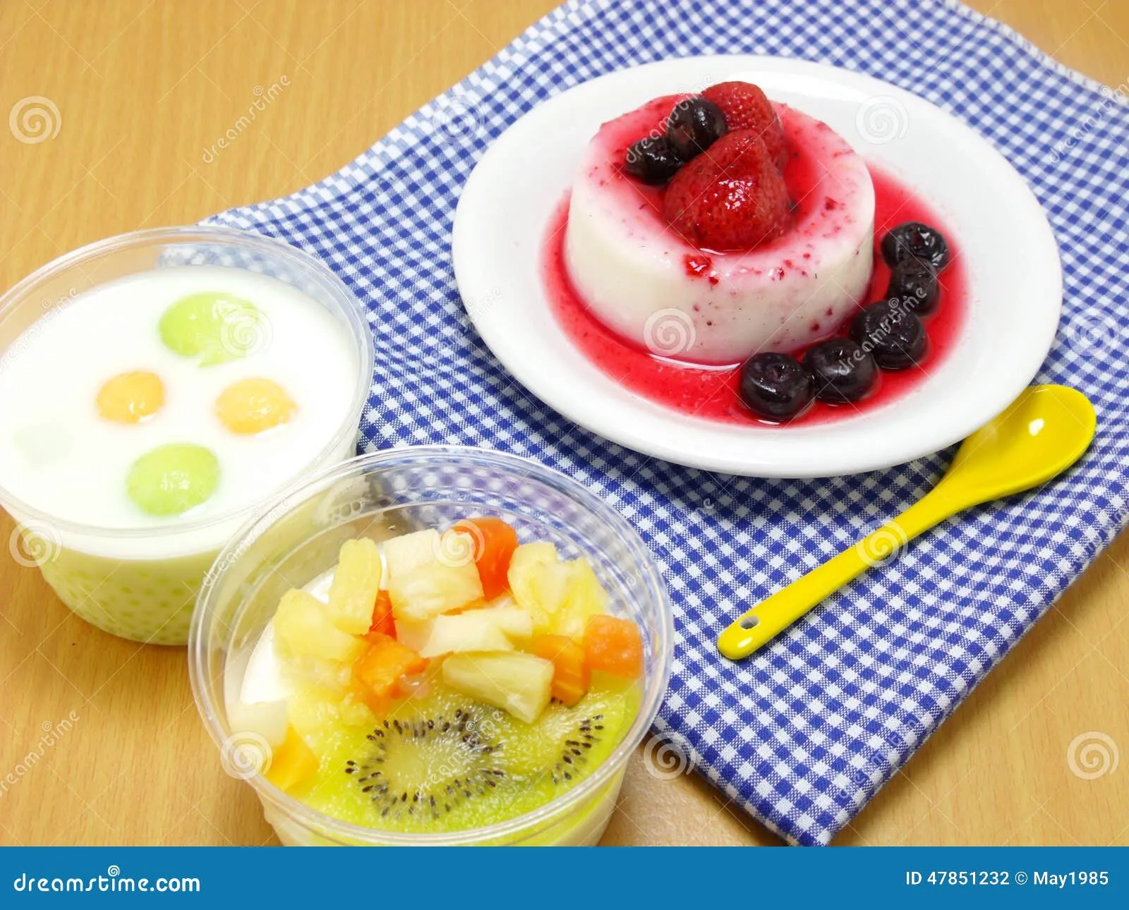 Milk Puddings with Berries