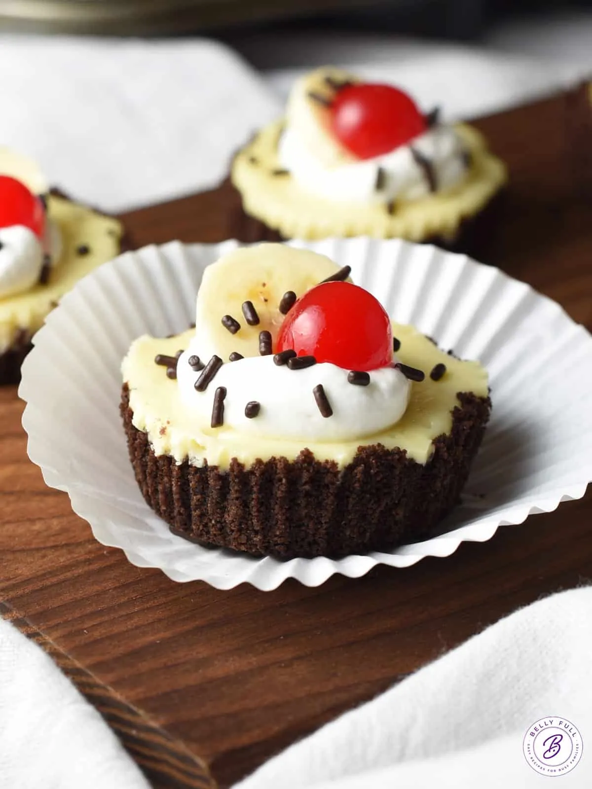 Mini Banana Split Cheesecakes