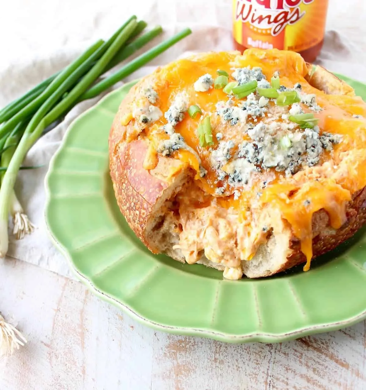 Mini Buffalo Chicken Dip Bread Bowls
