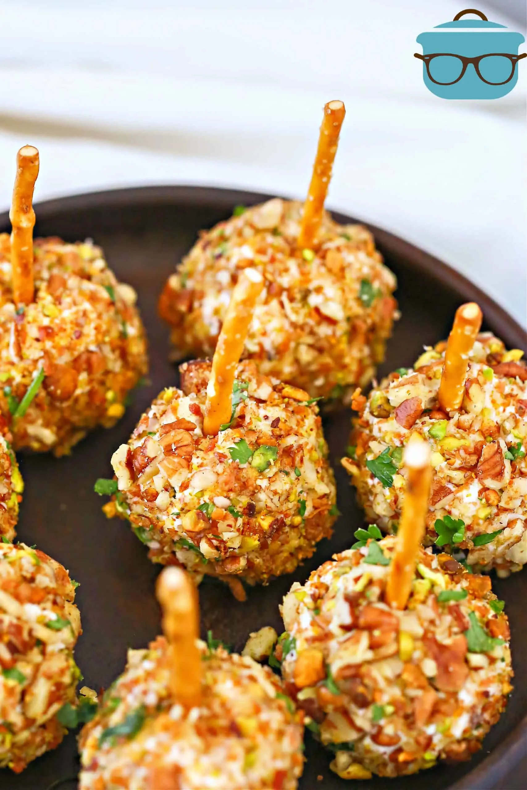 Miniature Cheese Balls Dusted with Chili Lemon Pistachios