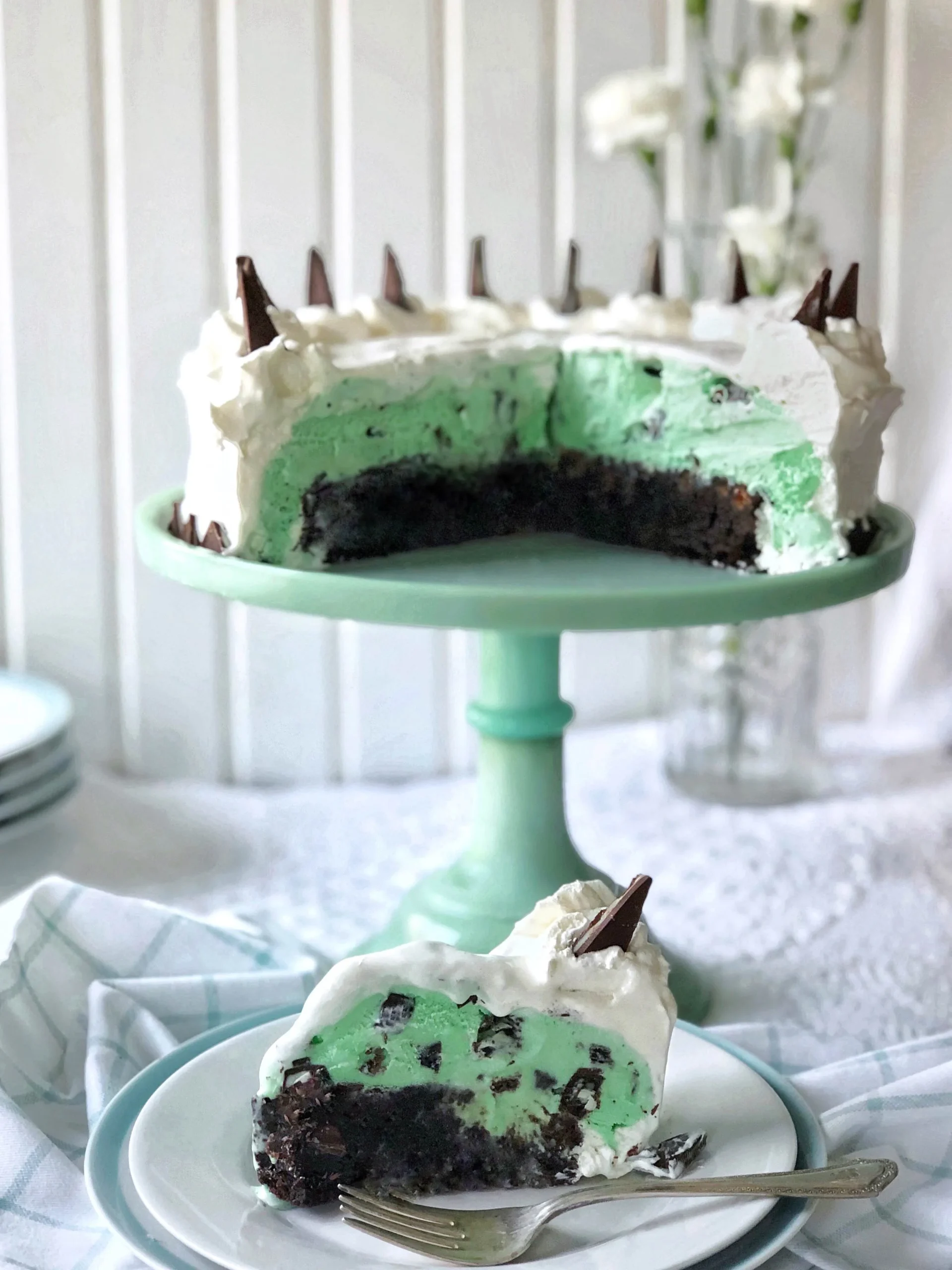 Mint Chocolate Chip Ice Cream Cake