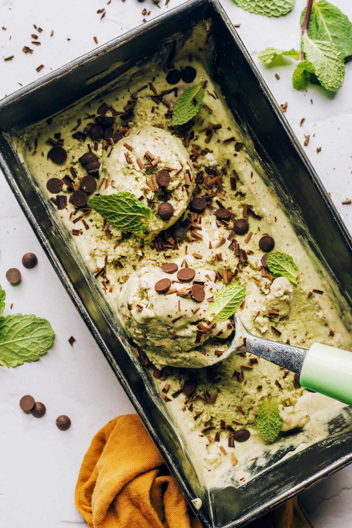 Mint Chocolate Chip Ice Cream Vegan No Churn