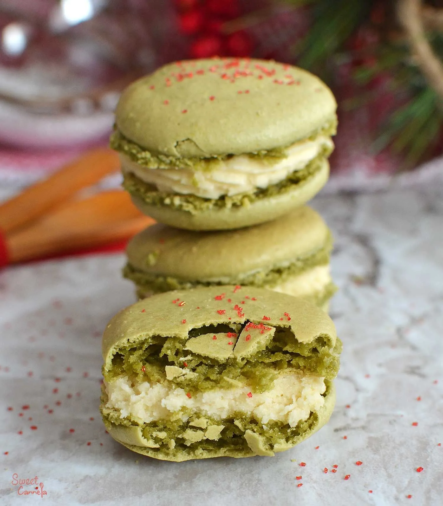 Mint Macarons with Baileys Buttercream
