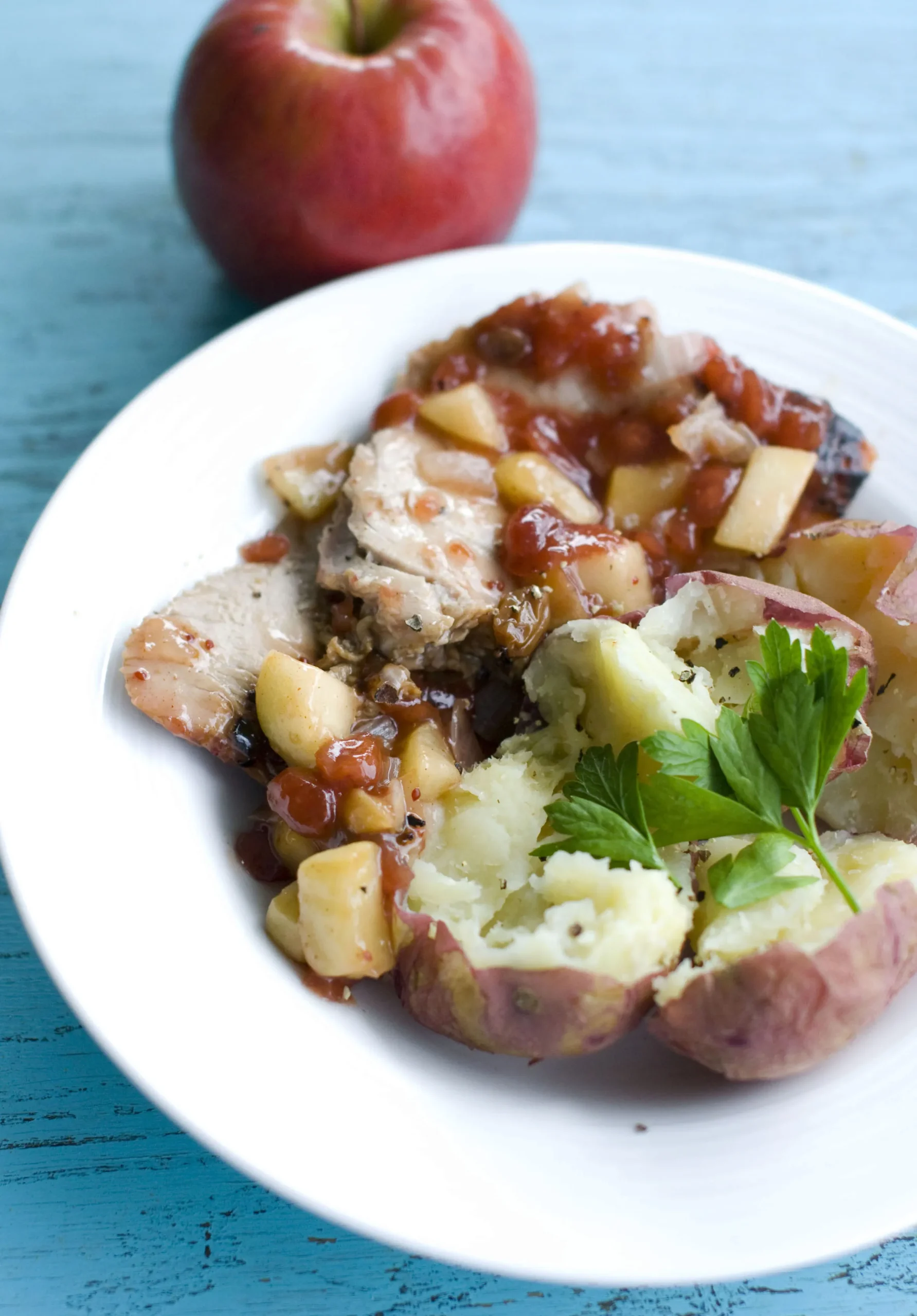 Mirin Pork Chops with Apple Chutney