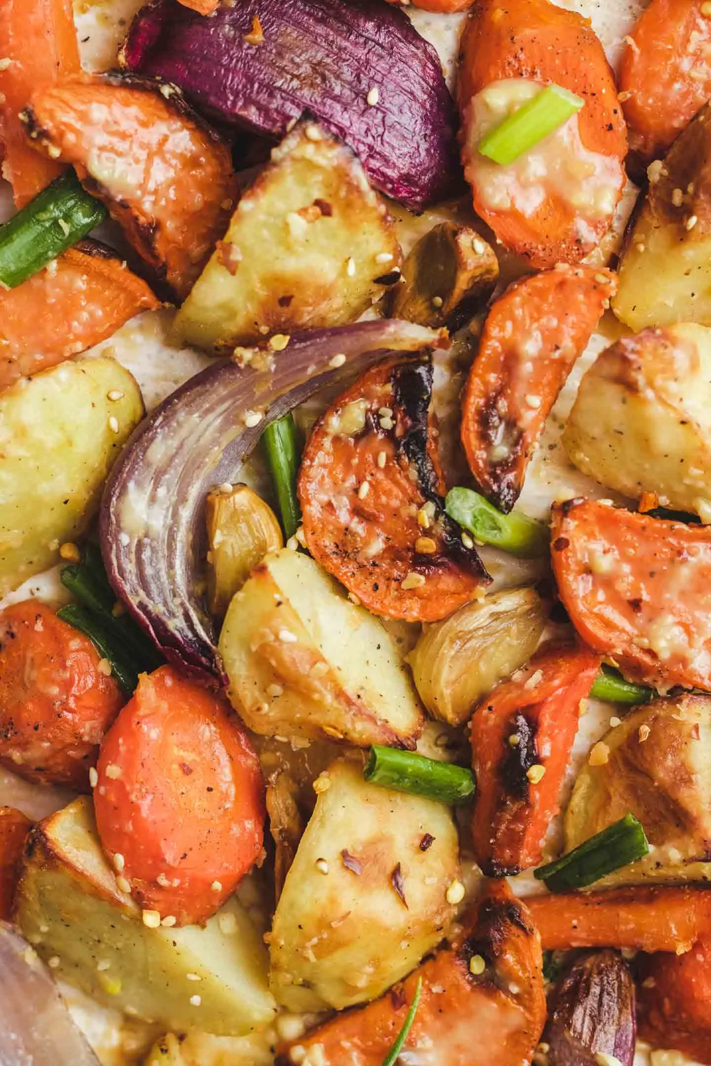Miso Glazed Roasted Root Vegetables