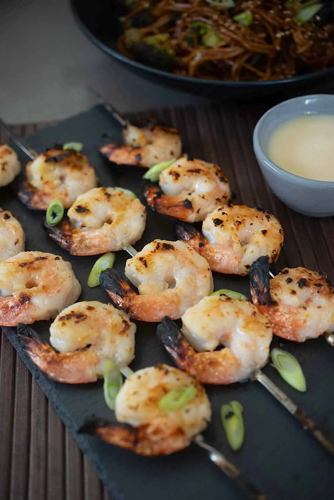 Miso Scallion Shrimp Kebabs