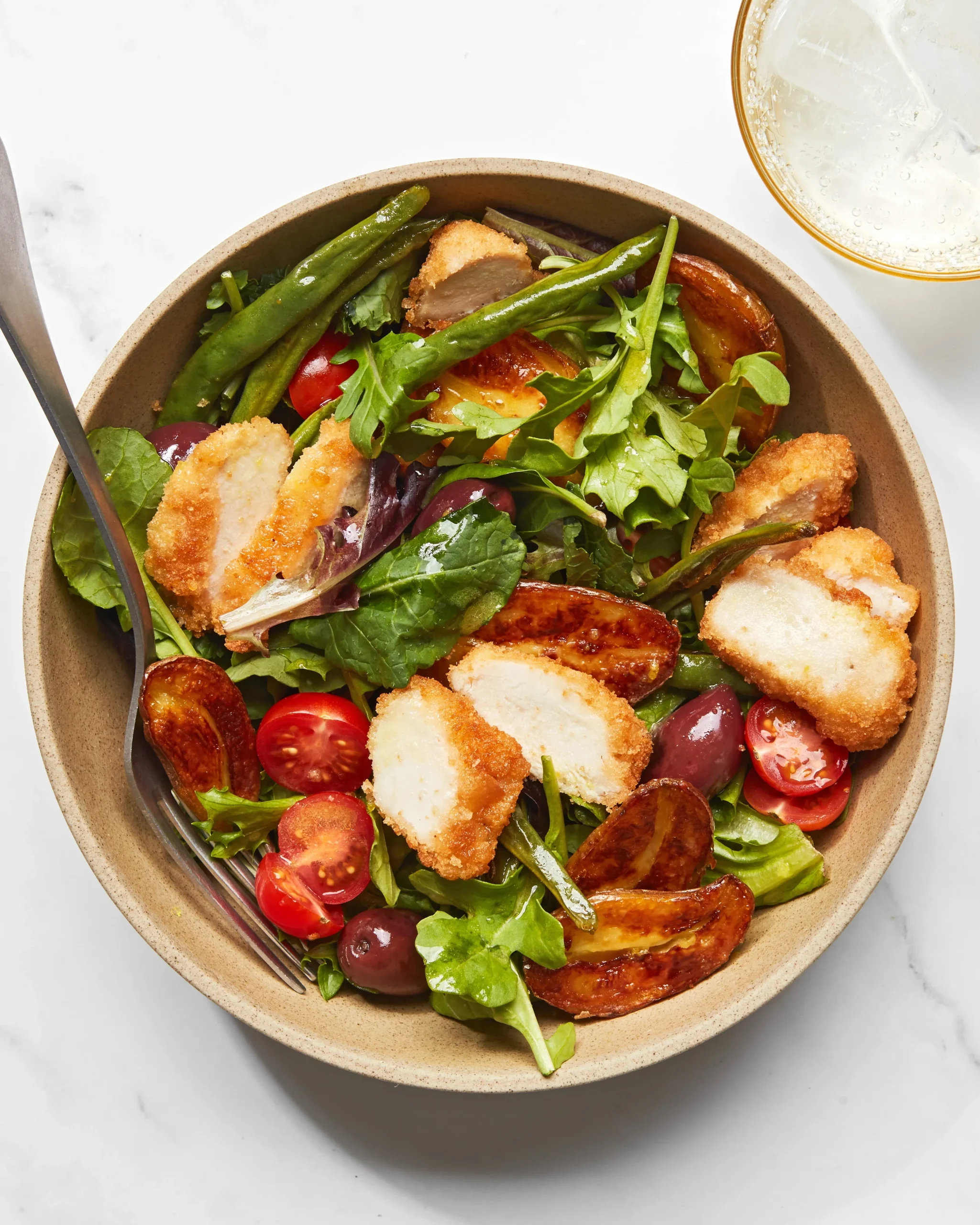 Mixed Bean Salad with Chicken Nuggets