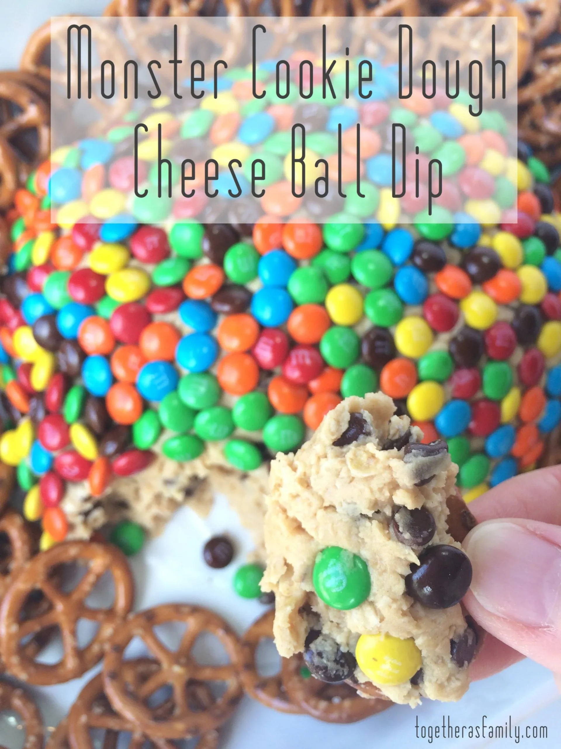 Monster Cookie Dough Dip Cheeseball
