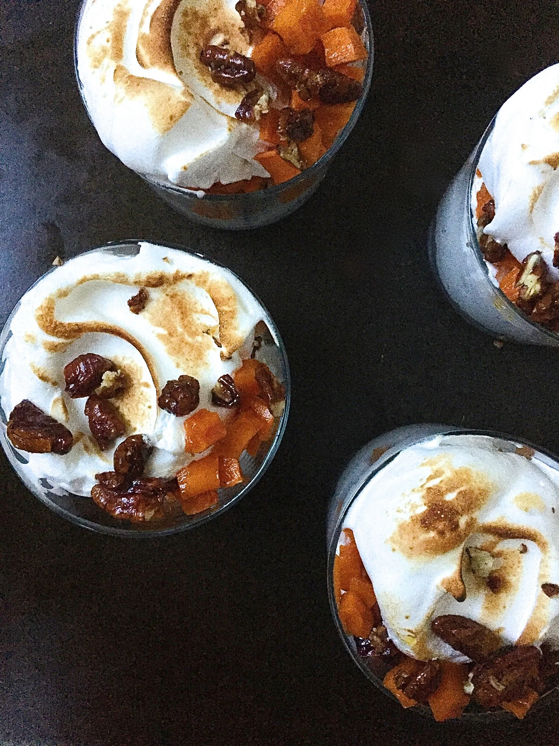Moroccan Sweet Potato Pudding Topped with Meringue