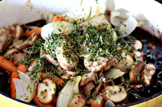 Mushroom Blueberry Balsamic Pot Roast