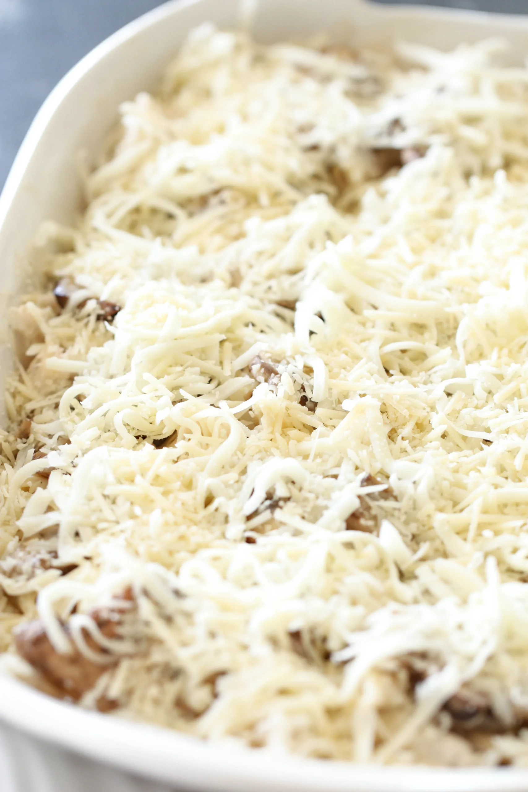 Mushroom Chicken Alfredo Casserole