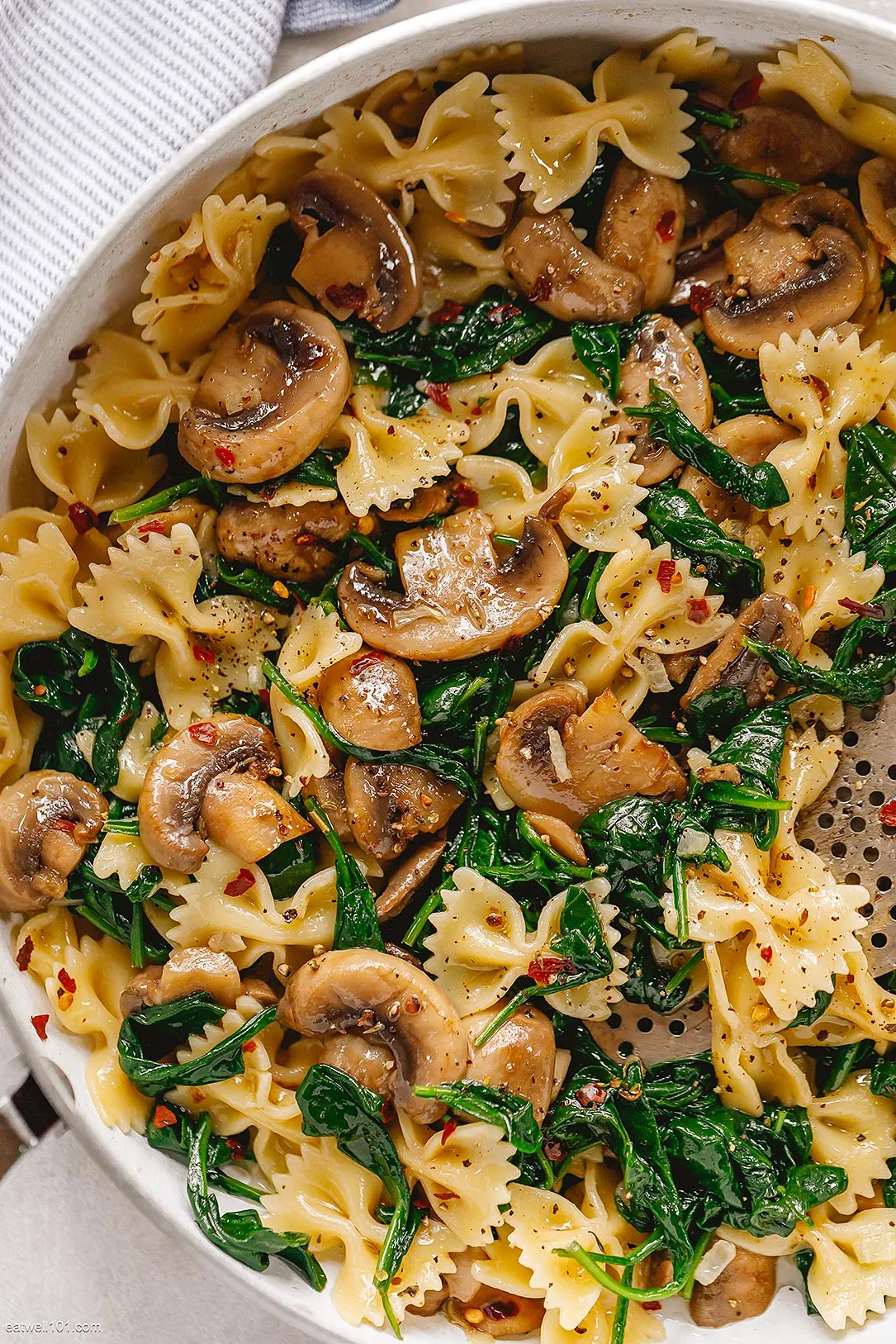 Mushroom Parmesan Salad over Spinach