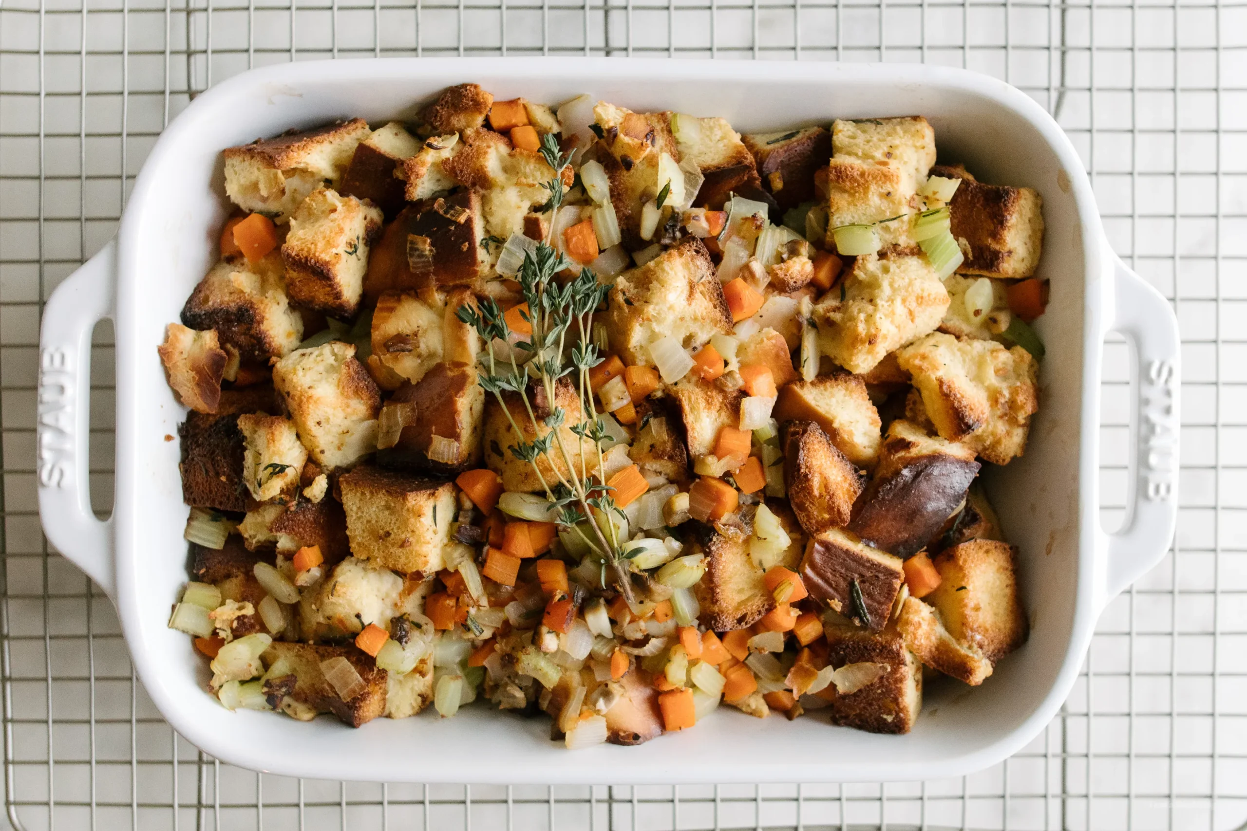 Mushroom Rosemary Thyme Challah Stuffing